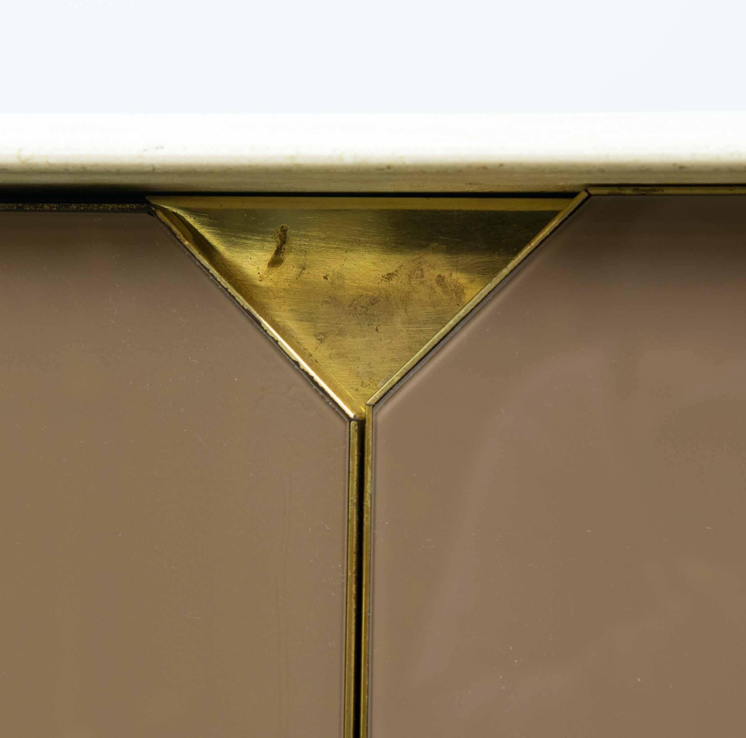 Belgian Belgochrom Credenza with Travertine Top