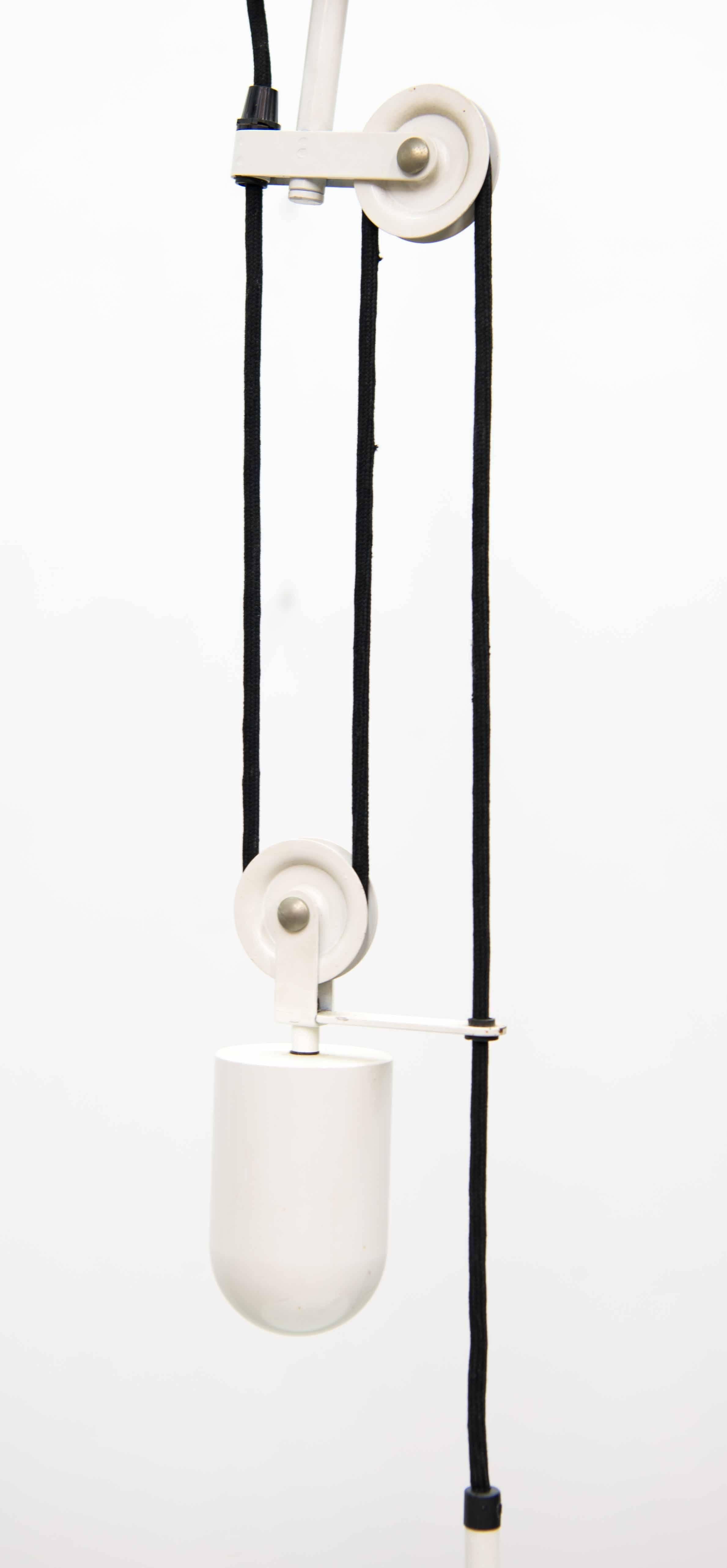 Mid-Century Modern Metalarte White Pendant Table Lamp with Easy Height Adjustment, Spain