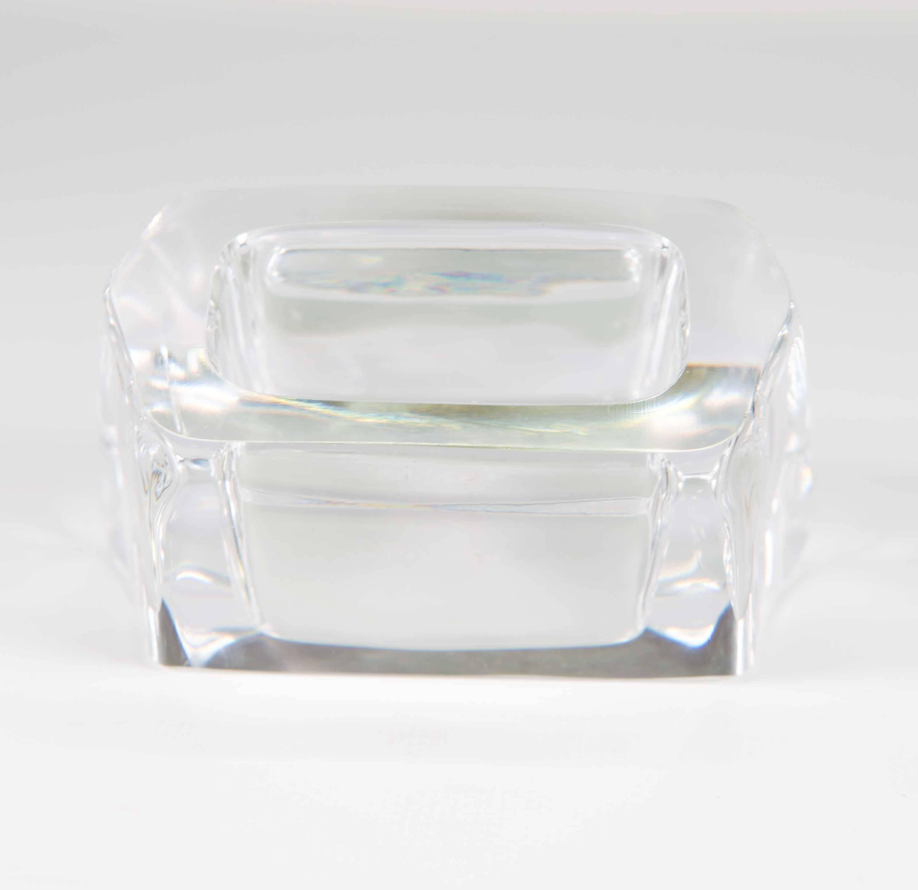 Business Card Holder in Crystal Made by Daum, France In Excellent Condition In Wingene, BE