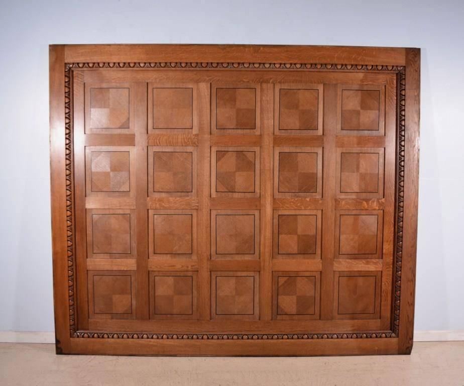 This finely made, high quality antique boiserie (paneling) is from Belgium and dates to the early 1900s. There are four panels with slight differences in lengths . All four are exactly 7 feet tall. Two are 8 feet 8 inches long, one is 8 feet 3