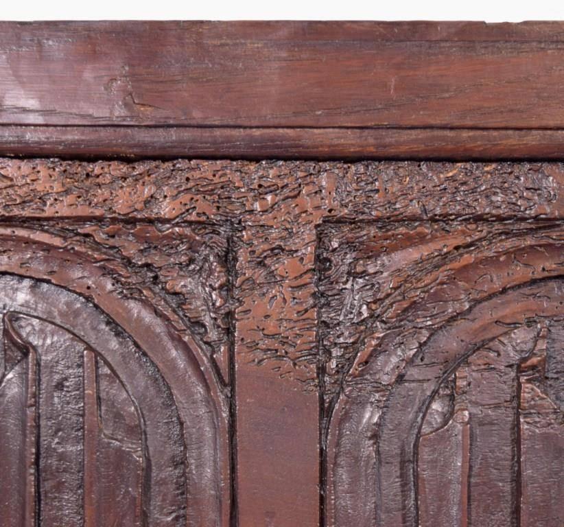 18th Century and Earlier French Antique Late Gothic Period '1500s' Panel in Walnut Wood