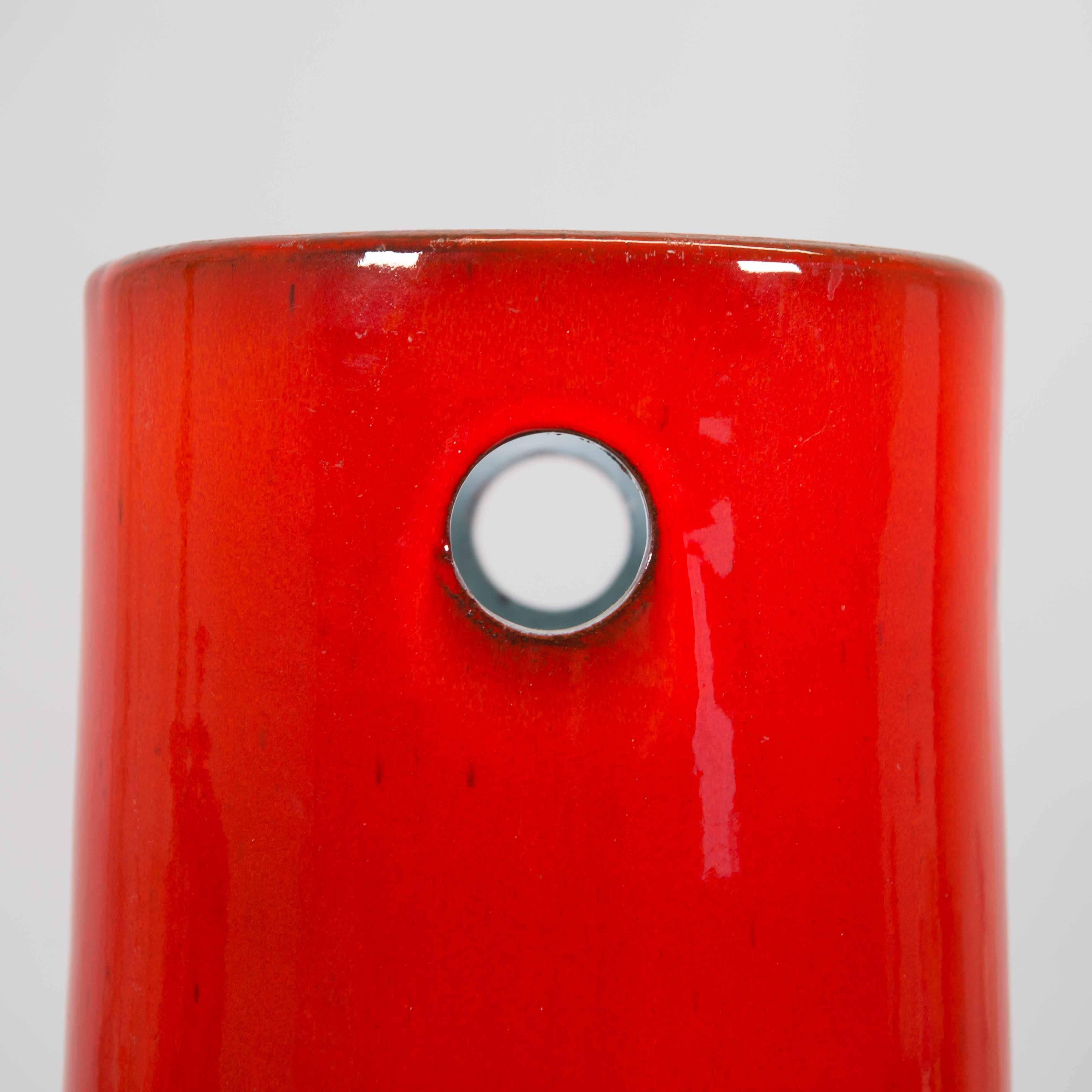 Amphora Perignem Umbrella Stand in Red Glazed Ceramic In Excellent Condition In Wingene, BE