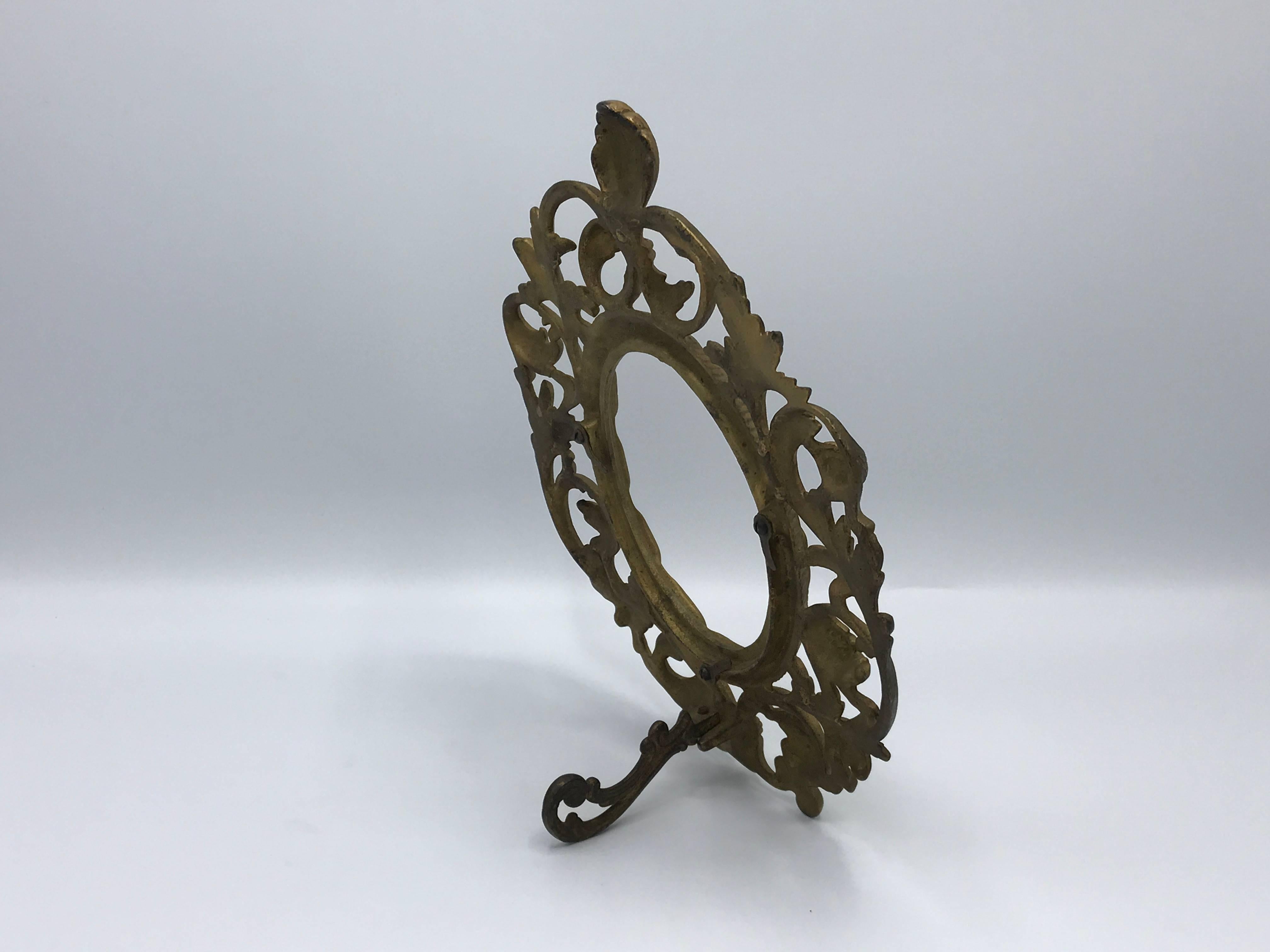19th Century Gilt Bronze Standing Picture Frame 1