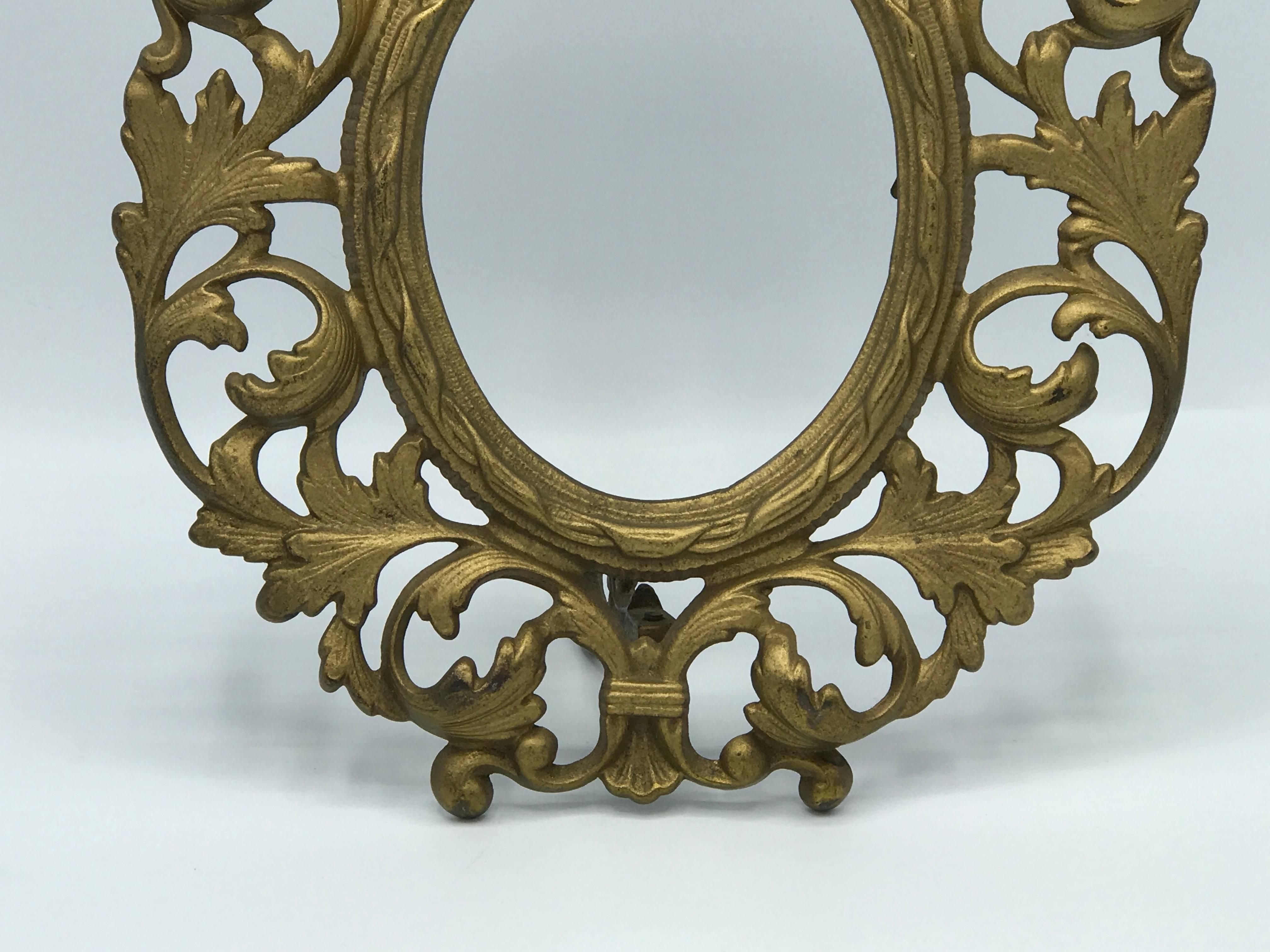 19th Century Gilt Bronze Standing Picture Frame In Excellent Condition In Richmond, VA