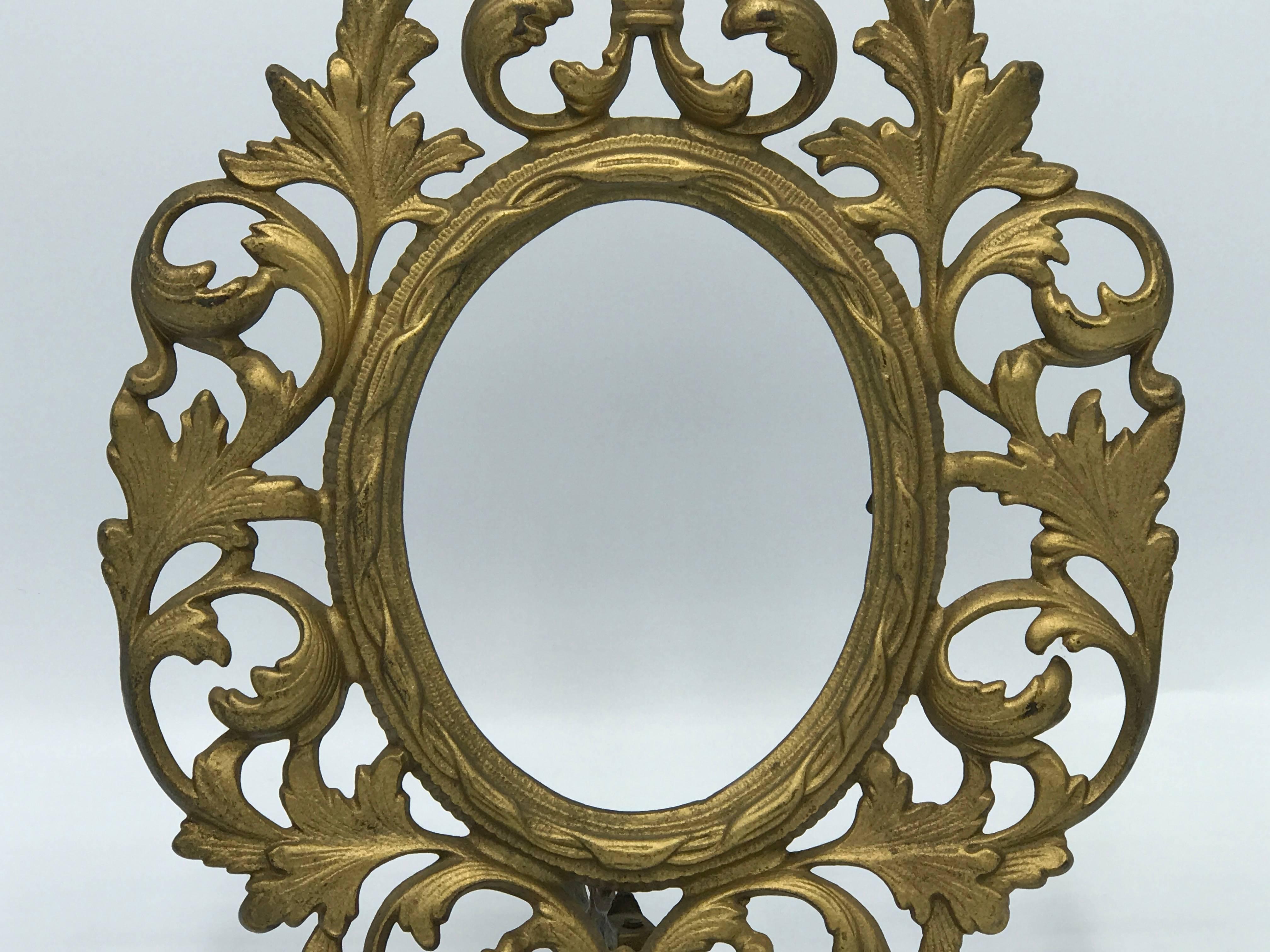Victorian 19th Century Gilt Bronze Standing Picture Frame