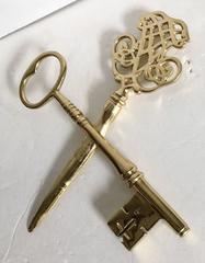 1970s Virginia Metalcrafters Solid Brass Letter Opener and Paperweight