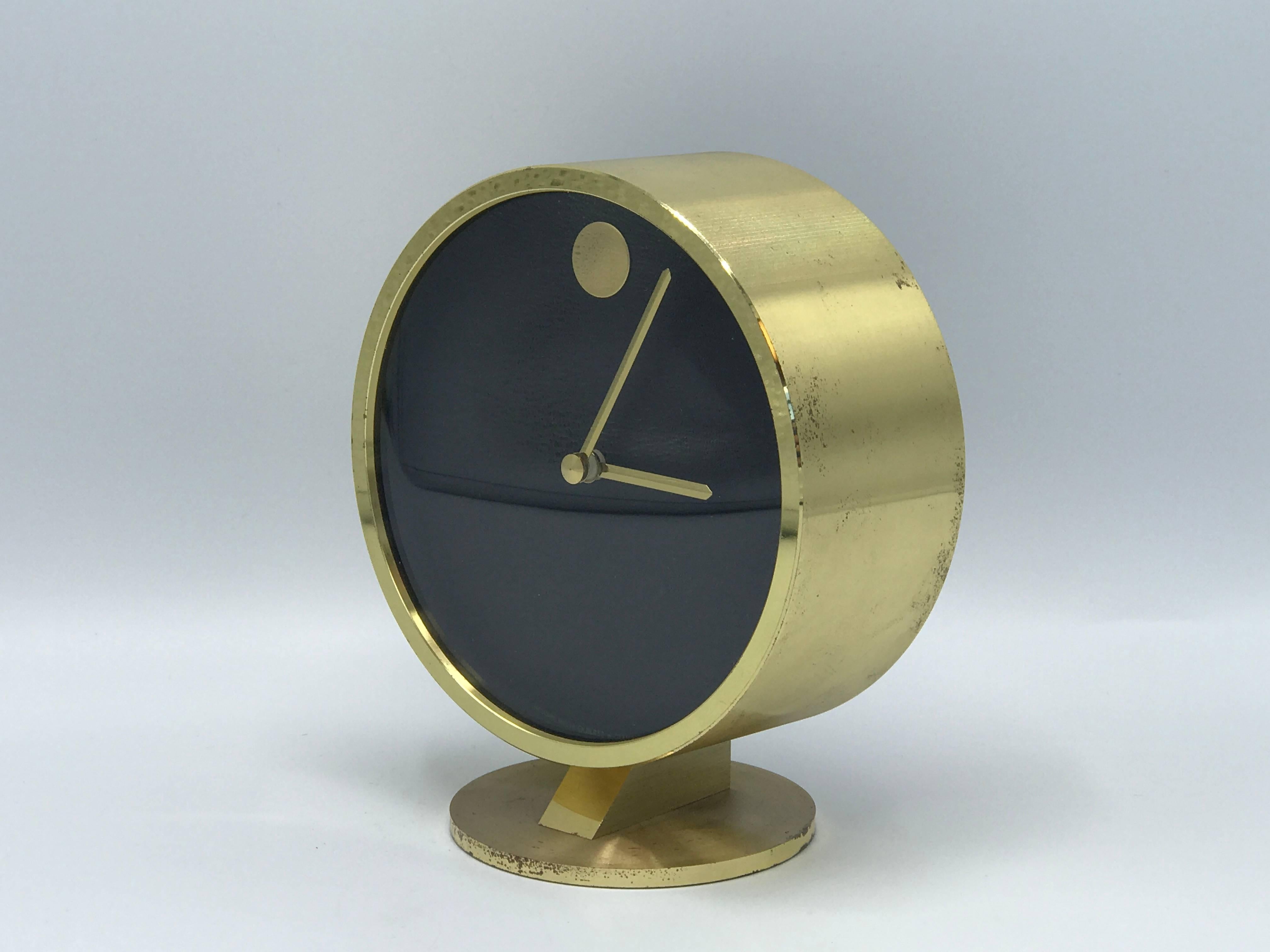 Mid-Century Modern 1950s Modern Brass Desk Clock