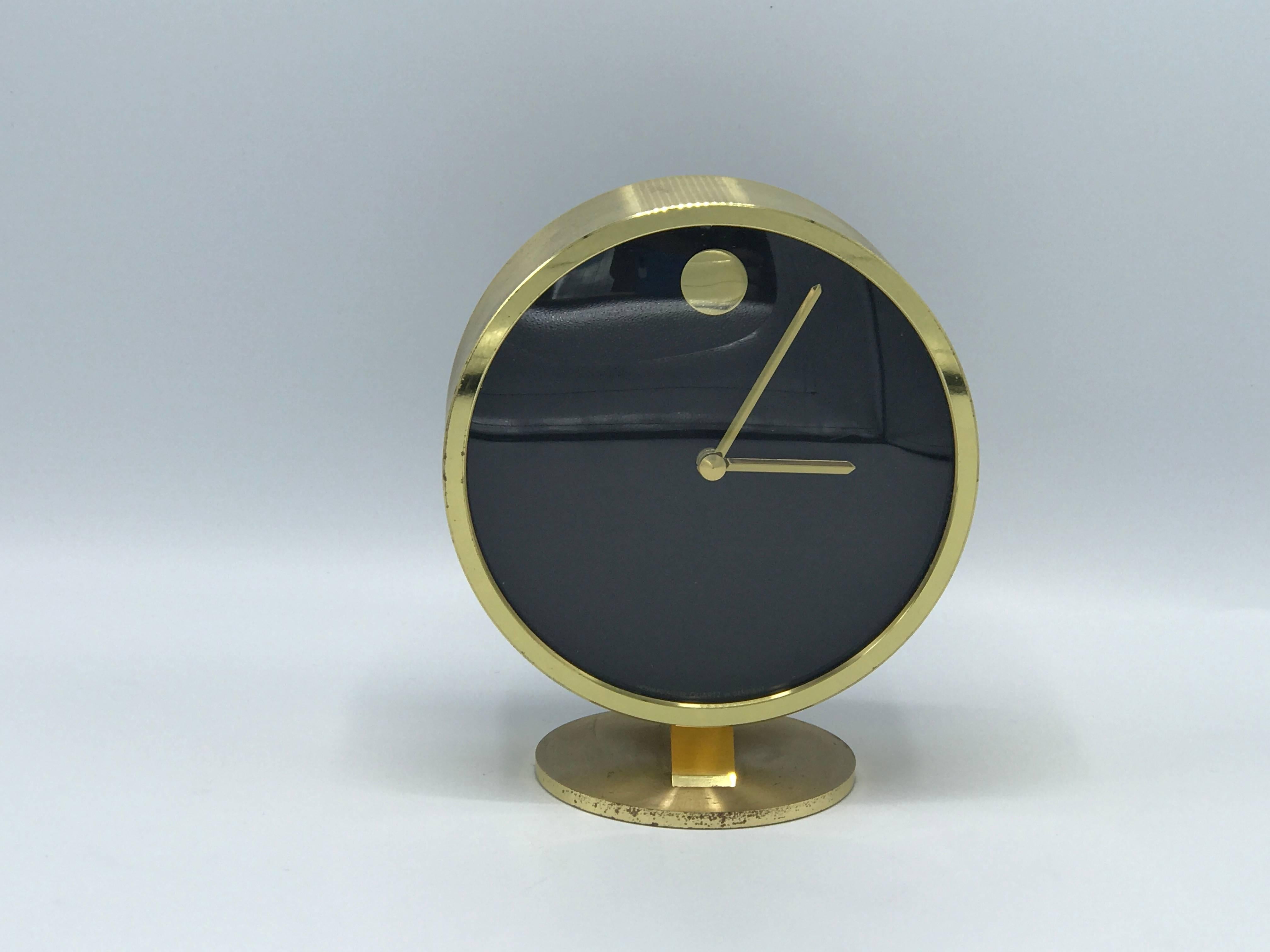 Offered is a stunning and sophisticated, 1950s battery-operated desk clock. Made in Germany.