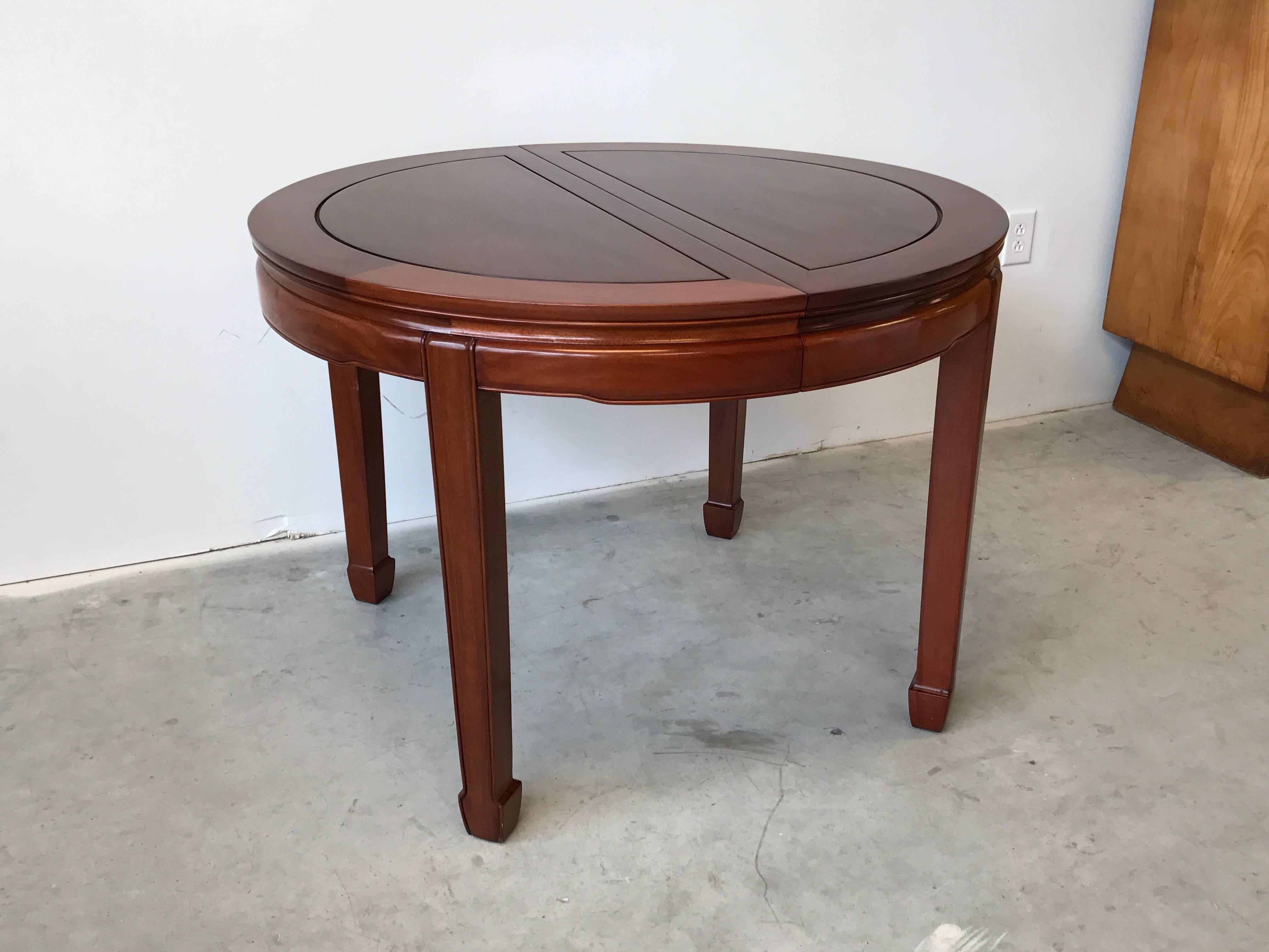 20th Century 1960s Ming Style Rosewood Dining Table with Two Leaves For Sale
