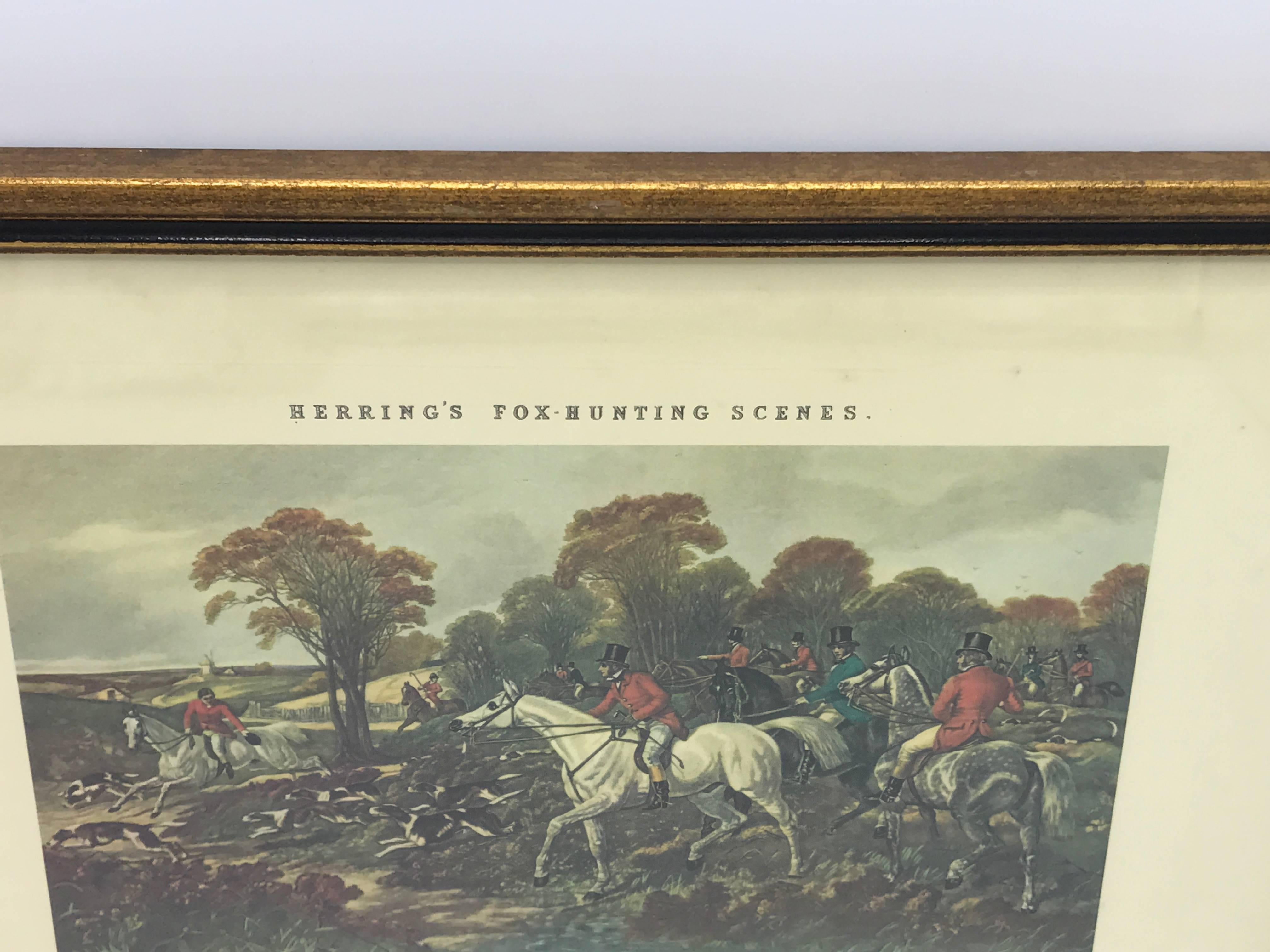 19th Century Hunt Scene Framed Print In Excellent Condition In Richmond, VA