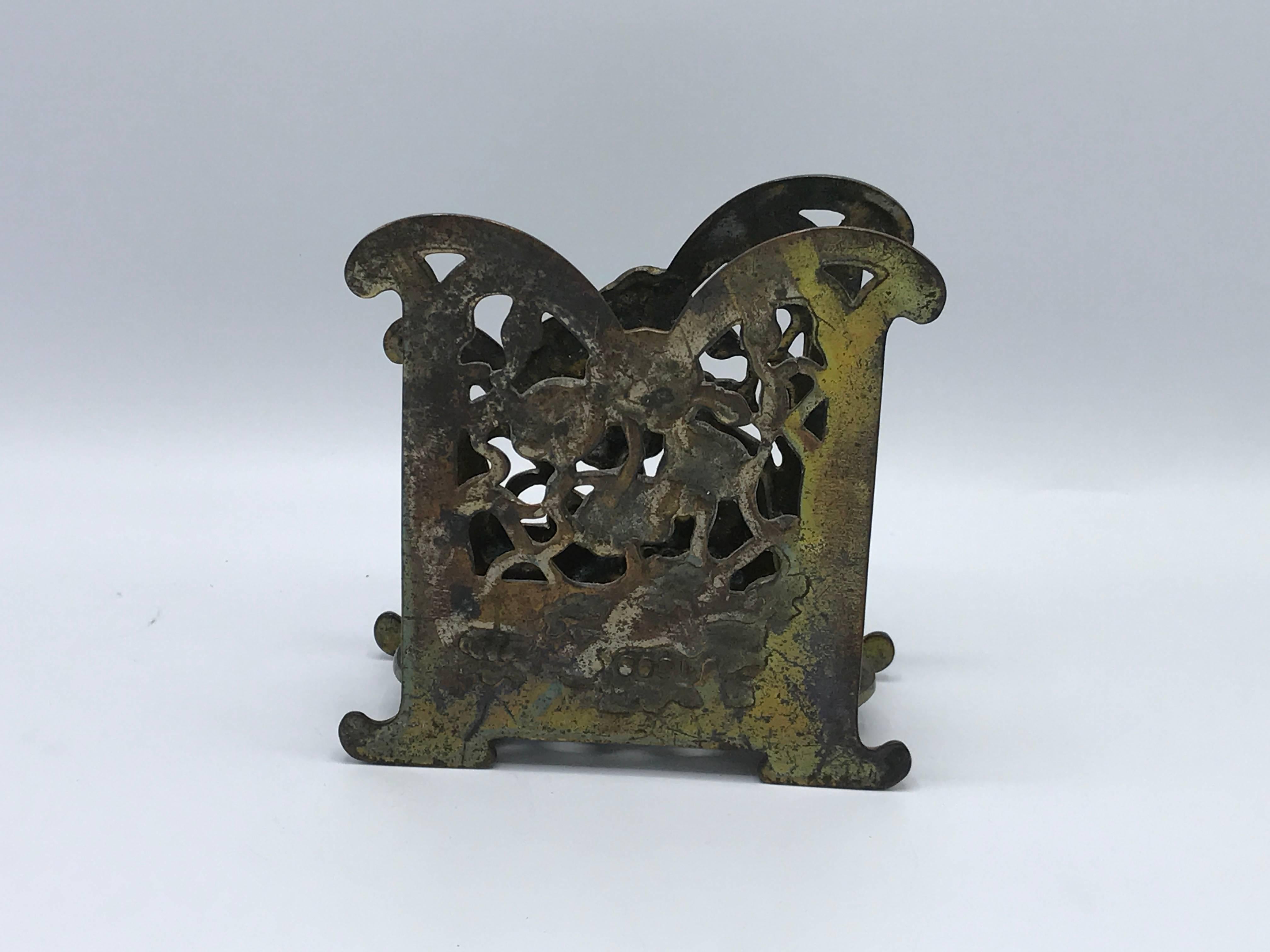 20th Century 1920s Bronze Art Nouveau Letter Holder