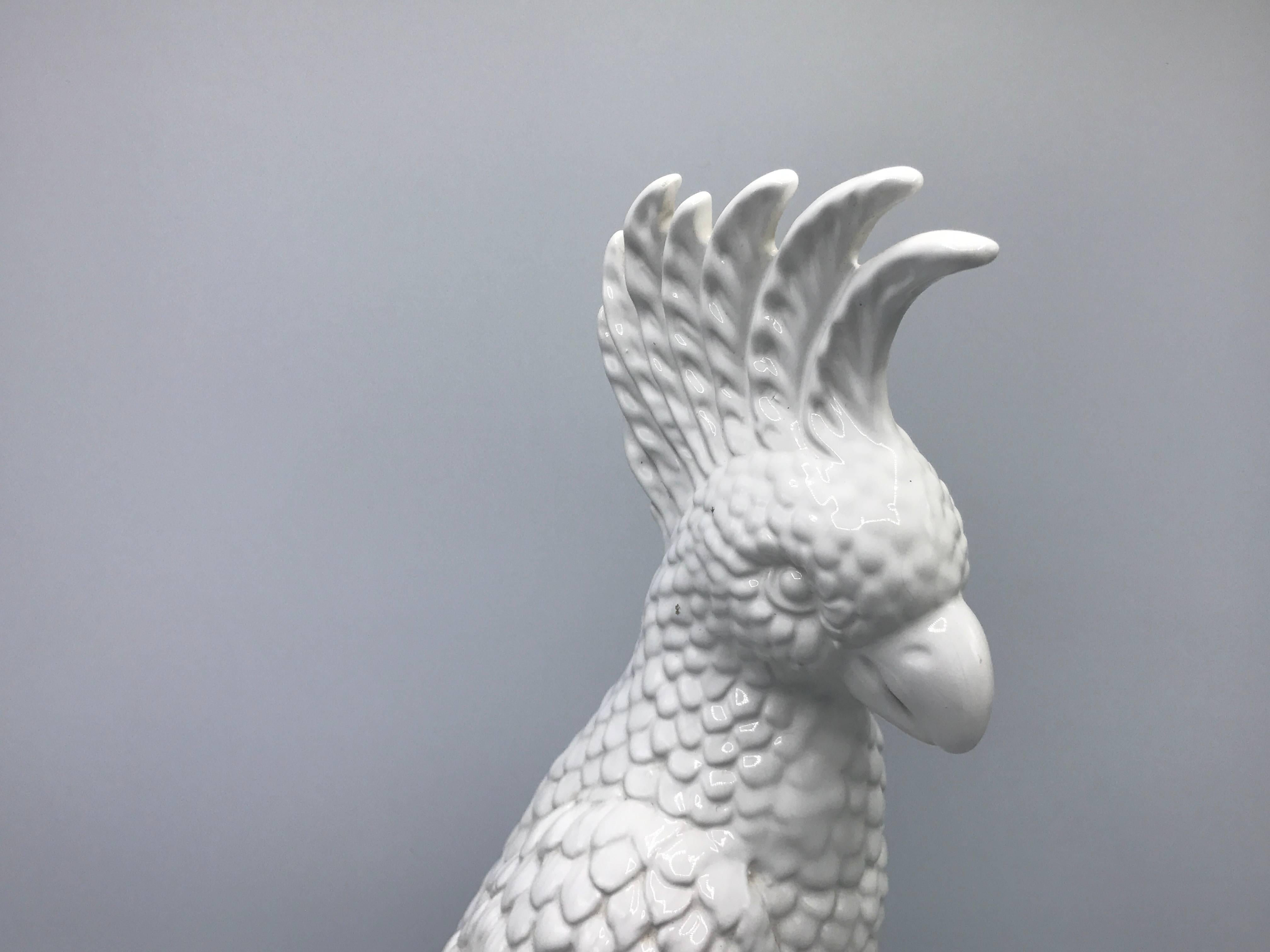 20th Century 1960's Blanc de Chine Cockatoo Statue