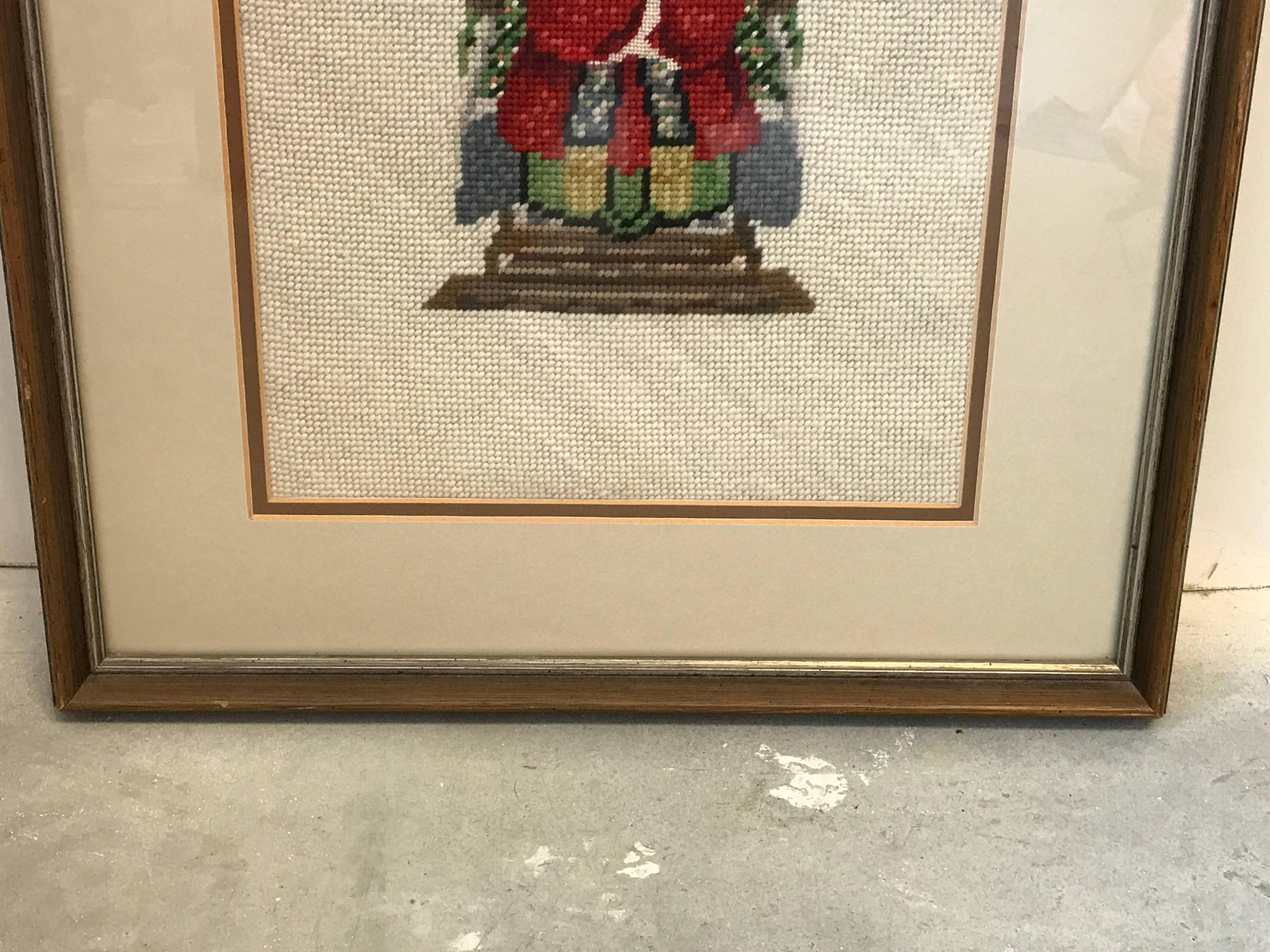 1960's Asian Empress Framed Needlepoint In Excellent Condition For Sale In Richmond, VA