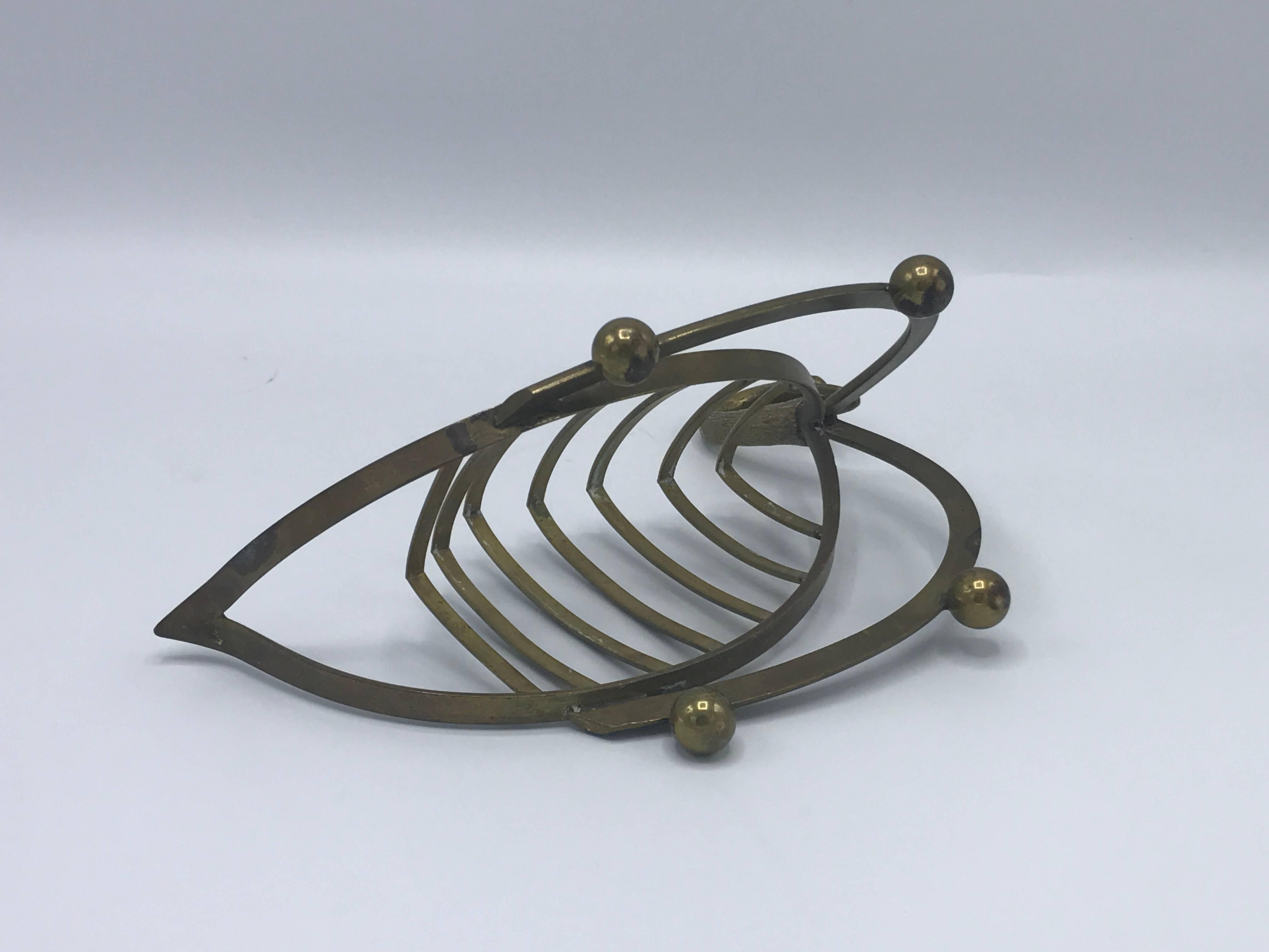 1960s, Maison Jansen Style Brass Swan Letter Organizer 1