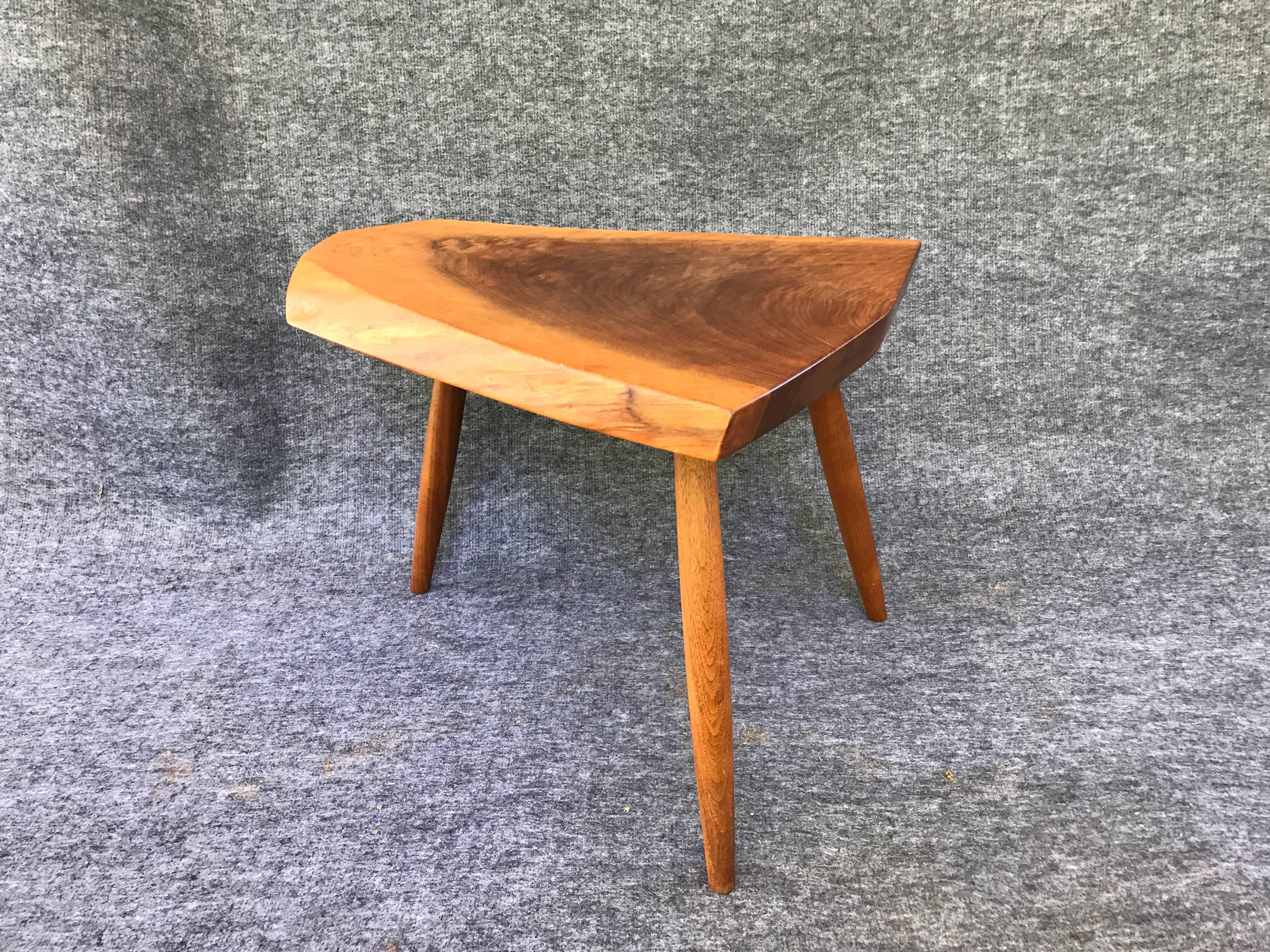 Modern 1980s George Nakashima Studio Wood Coffee Side Table, 1981