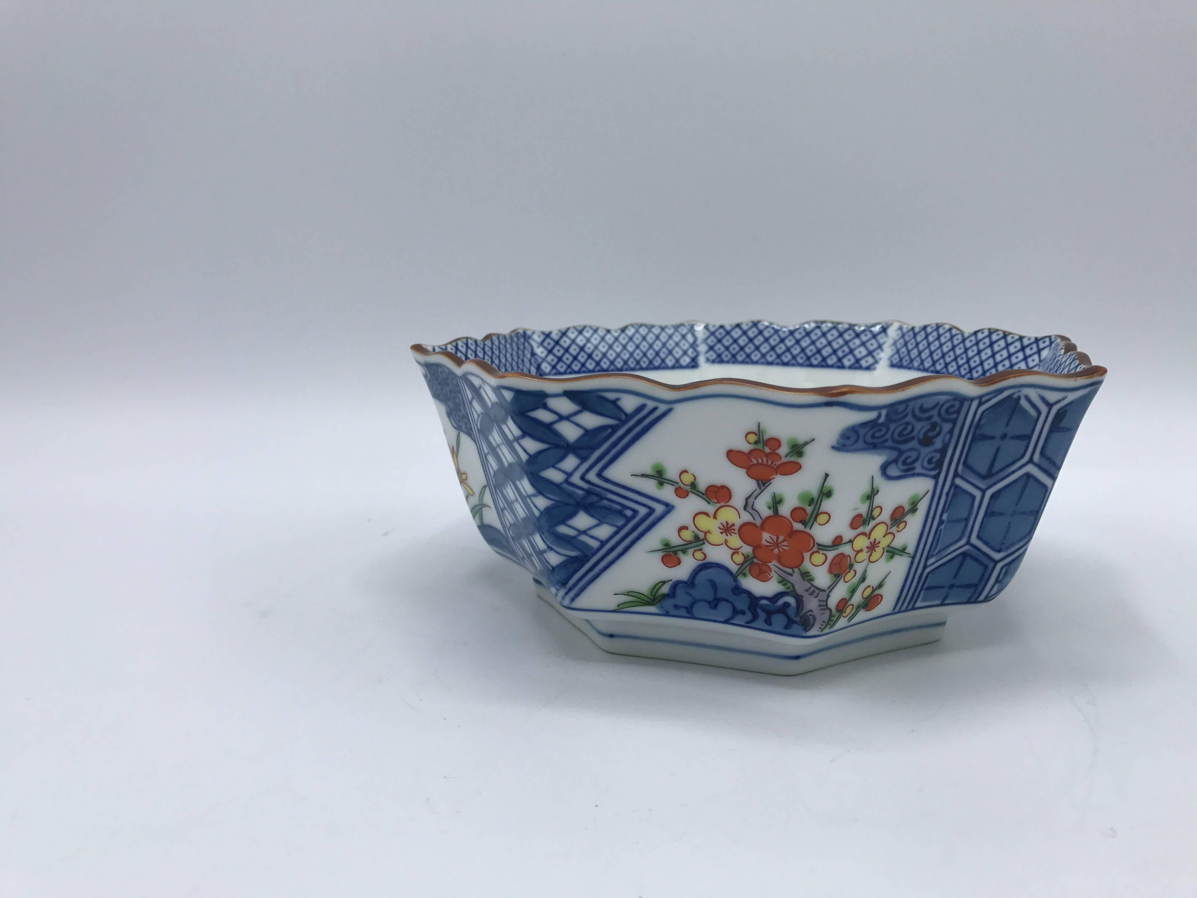 Hand-Painted 1980s Tiffany & Co. Blue and White Chinoiserie Bowl For Sale