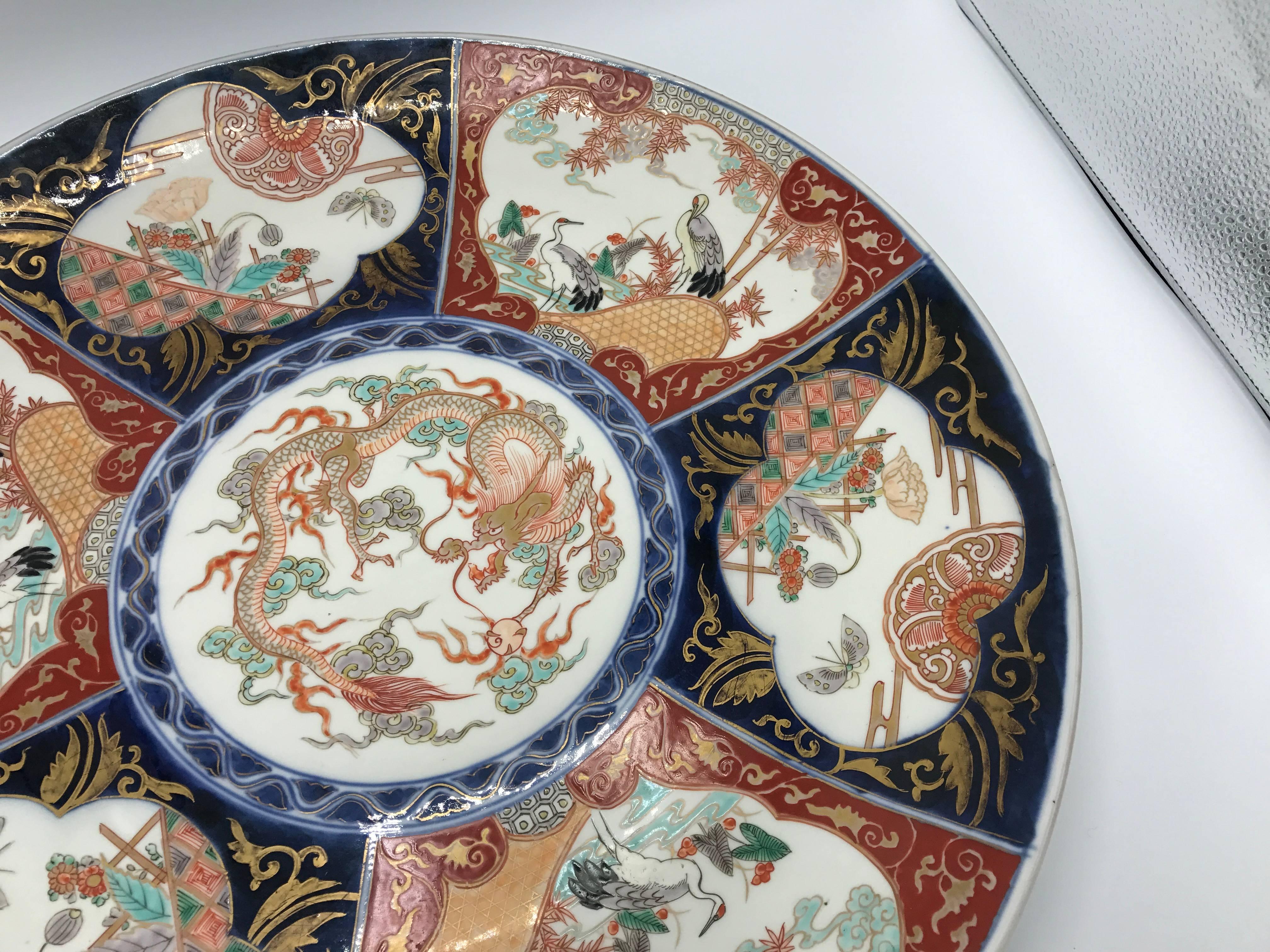 Asian 19th Century Imari Polychrome Charger Plate For Sale