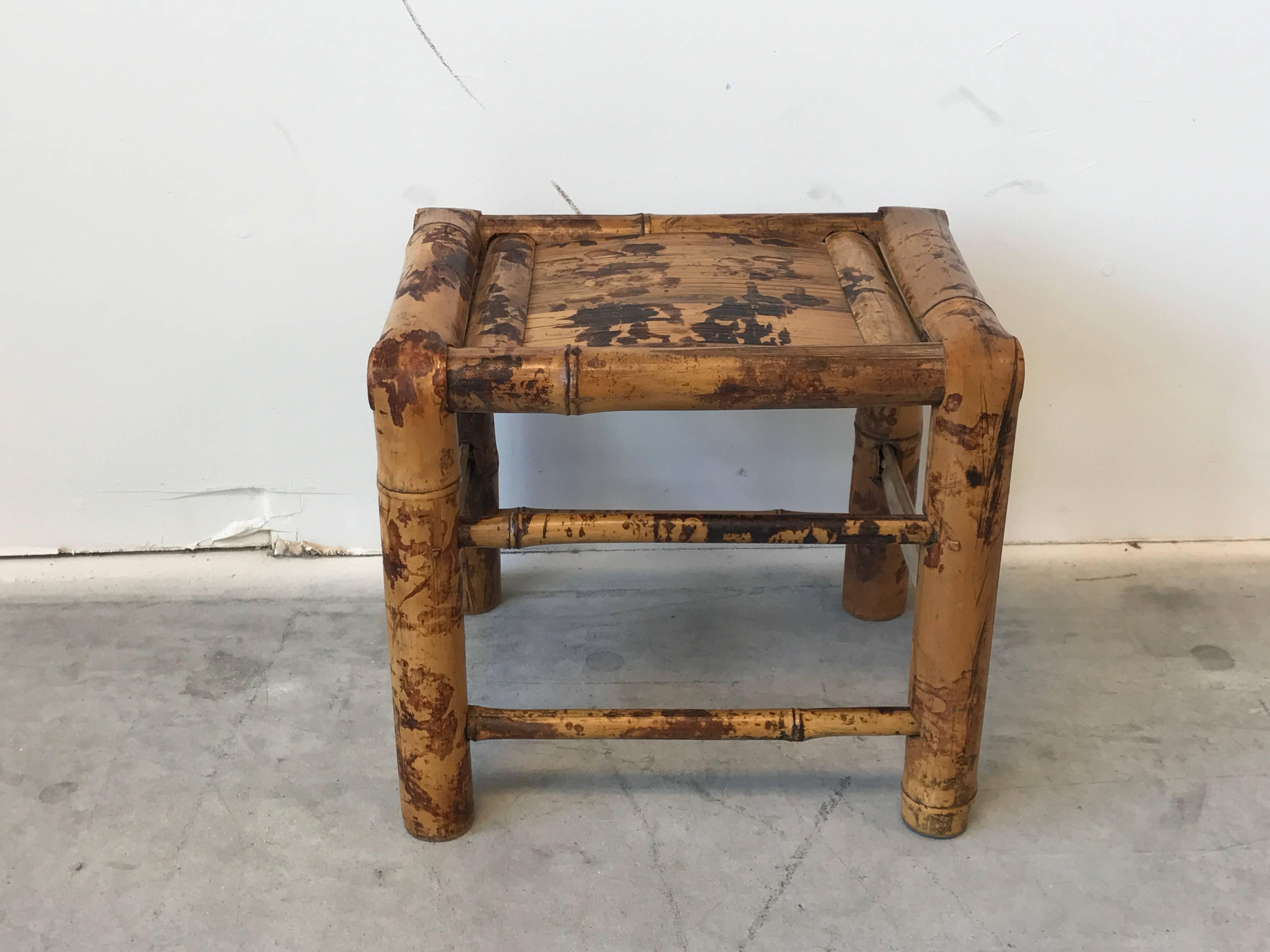 Offered is a gorgeous, small 19th century Victorian bamboo stool. Sturdy.