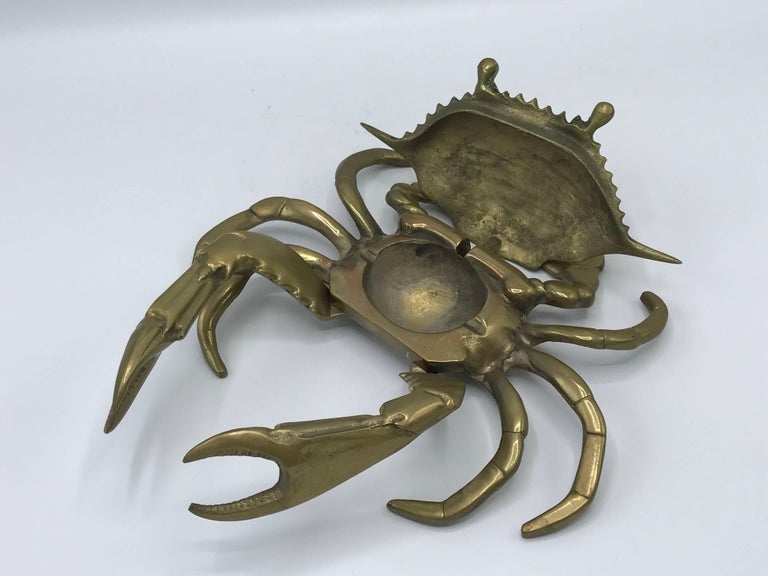 1960s Large Brass Crab Ashtray Lidded Dish at 1stDibs vintage brass