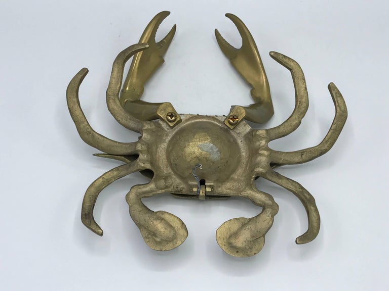 1960s Large Brass Crab Ashtray Lidded Dish at 1stDibs vintage brass