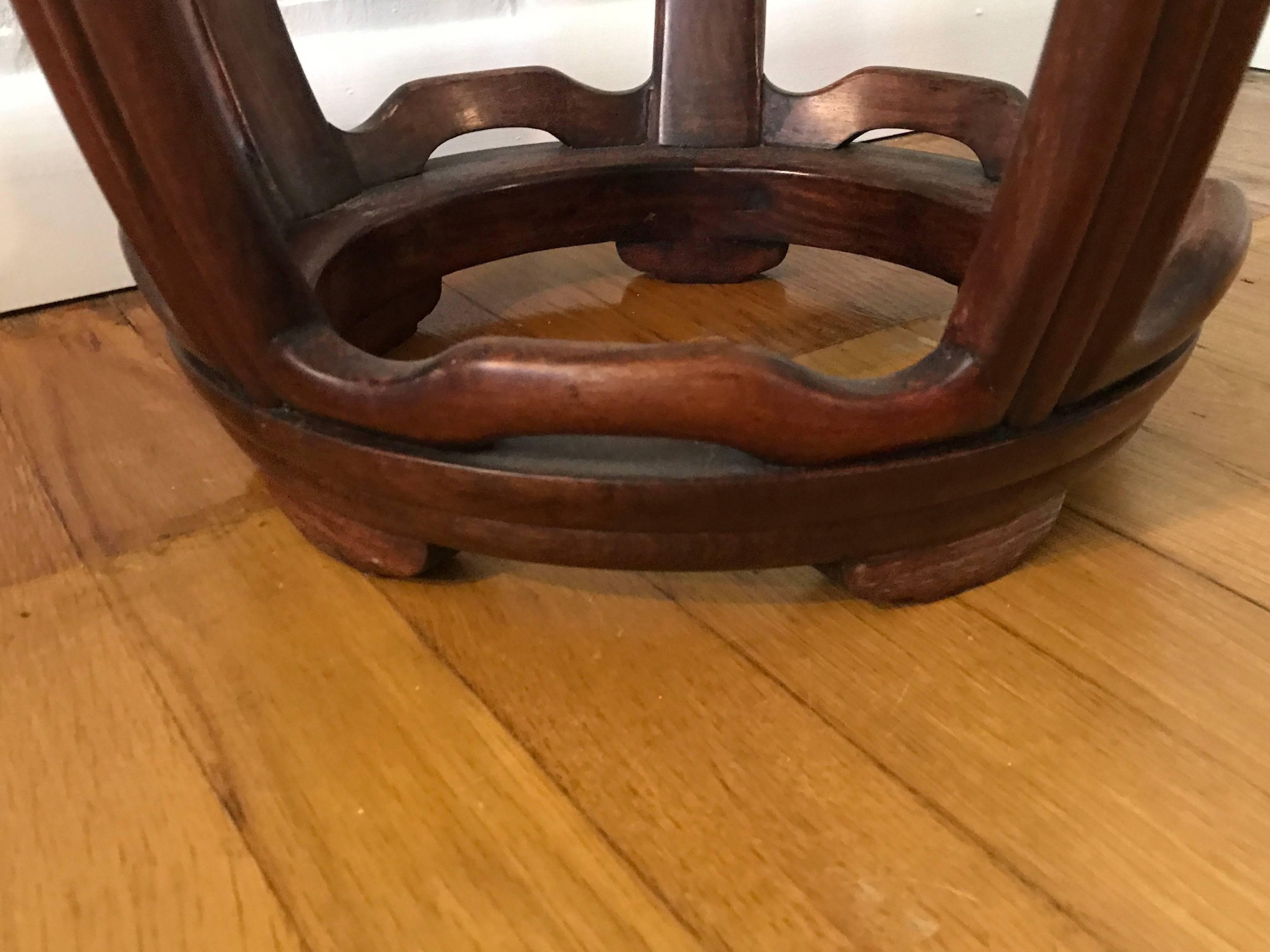 1950s Ming Style Wooden Garden Stool In Excellent Condition In Richmond, VA
