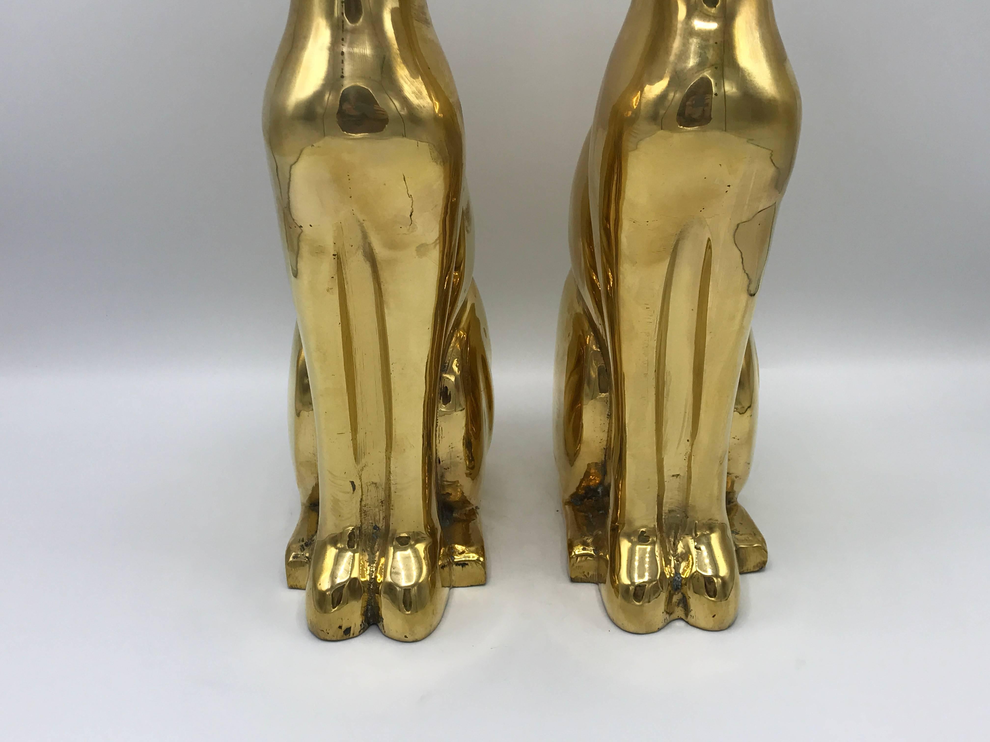 1960s Italian Brass Cat Sculptures, Pair 1