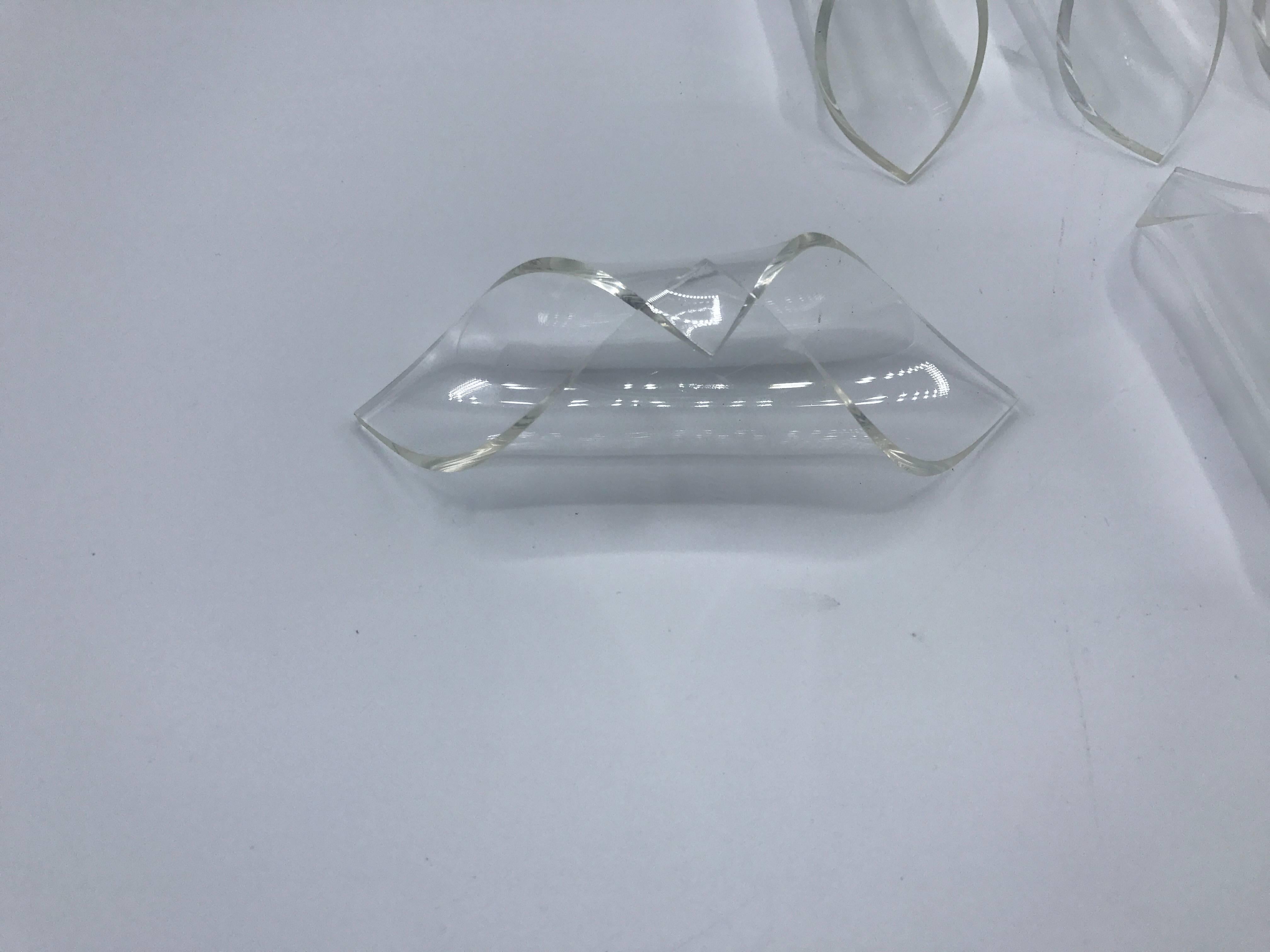 20th Century 1960s Lucite Napkin Rings, Set of Six