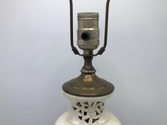 1960s Blanc de Chine Pierced Table Lamp with Decorative Base