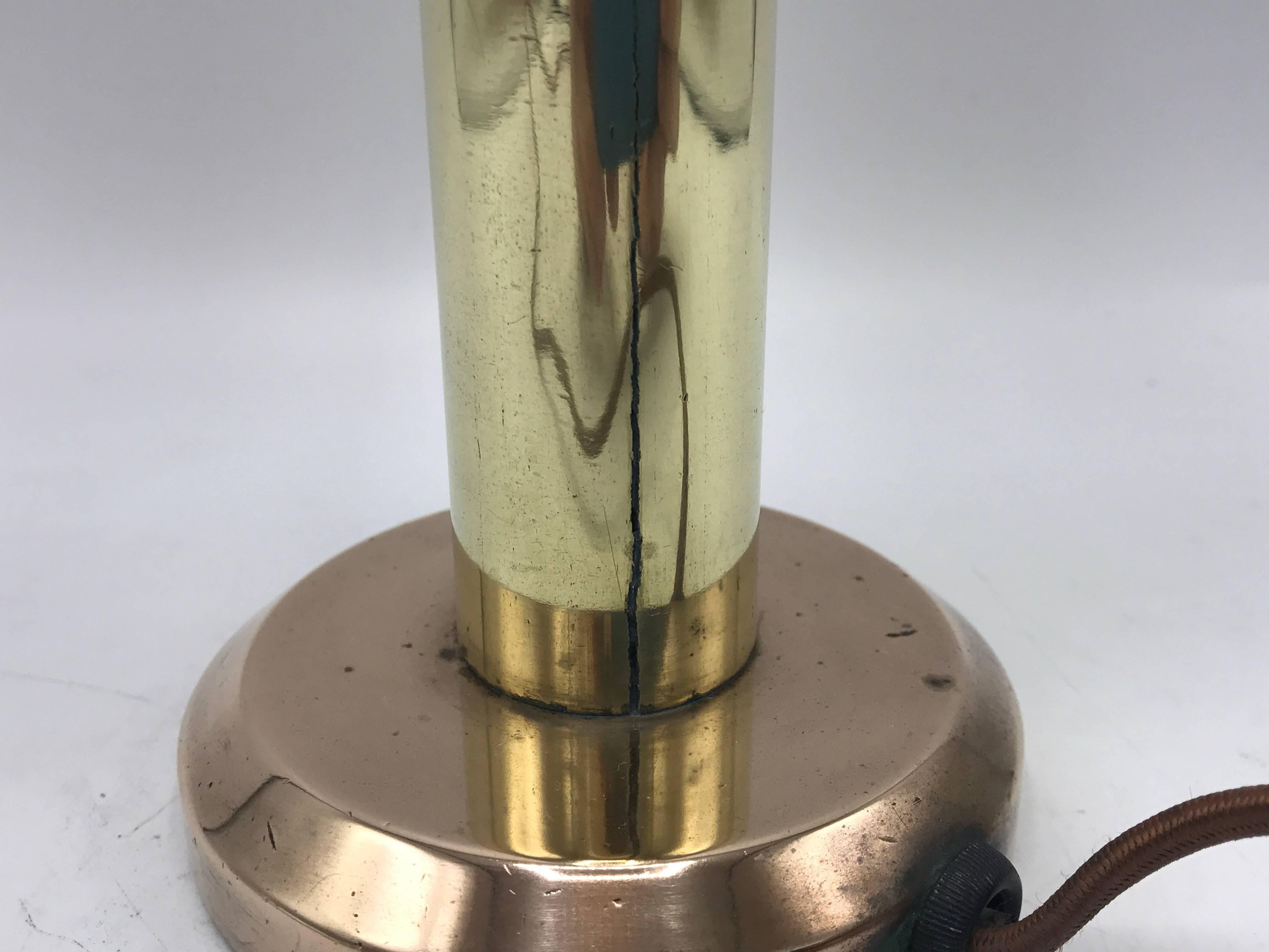 1960s Modern Brass Lamp with Copper Base 1