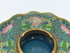 1950s Blue and Green Cloisonné Ashtray