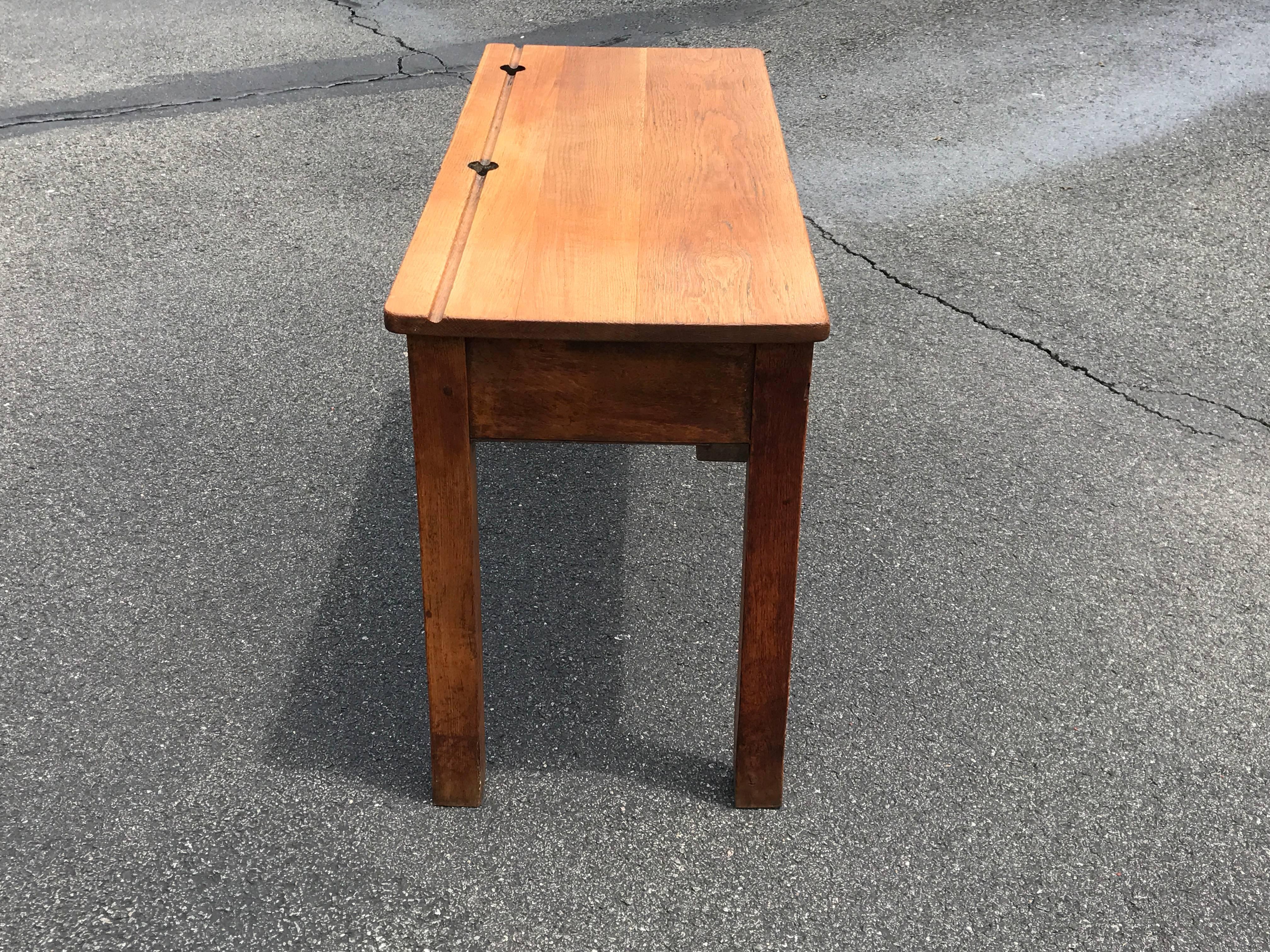 19th Century English Oak Double School Desk 1