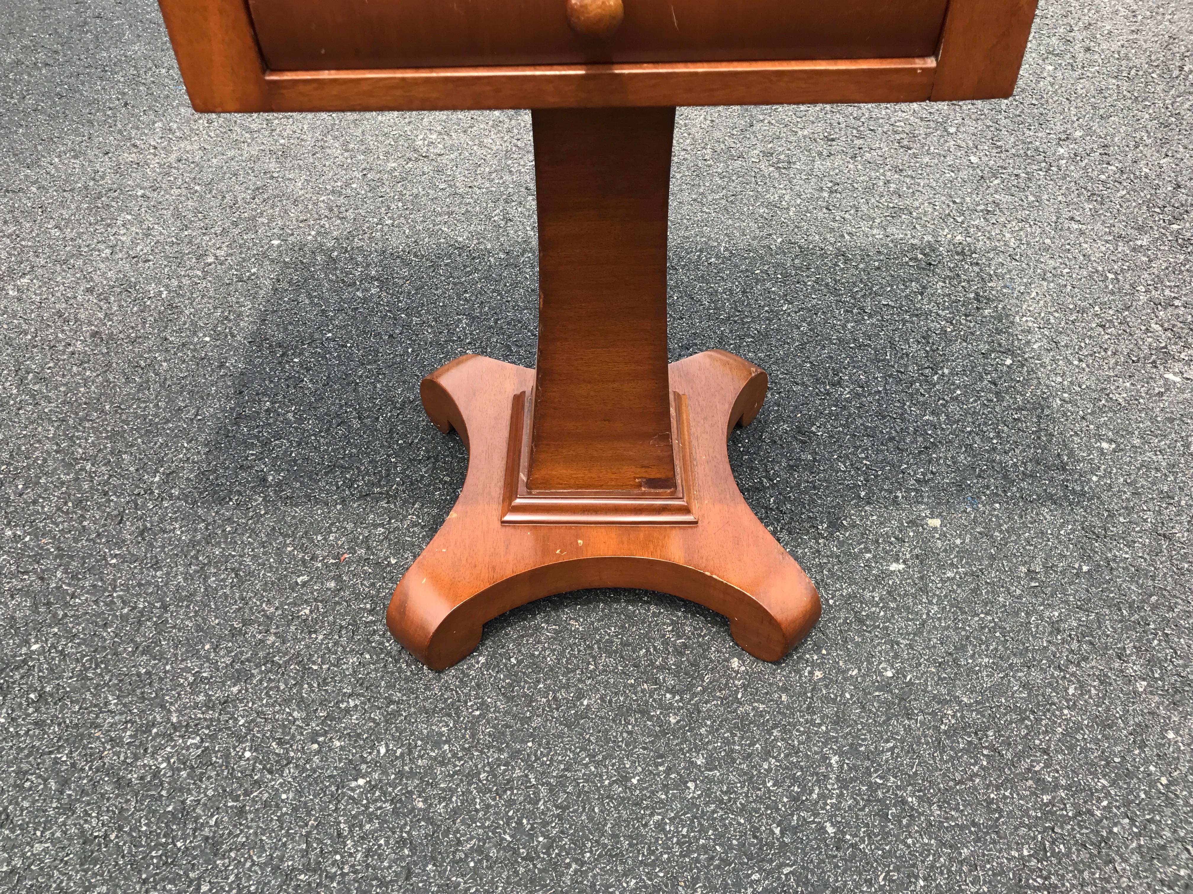 1930s English Flip-Top Side Table with Drawers In Excellent Condition In Richmond, VA