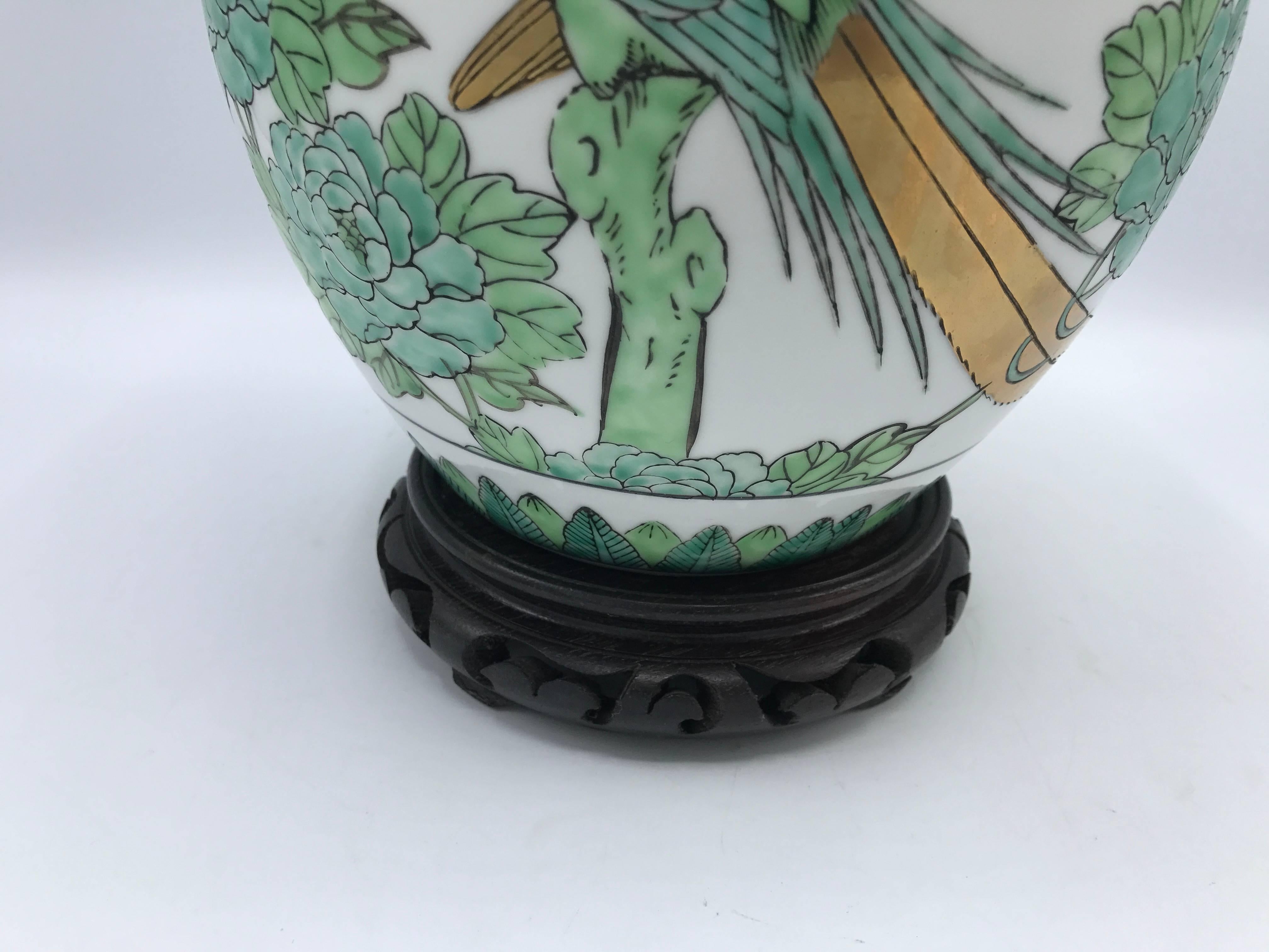 green and white ginger jars