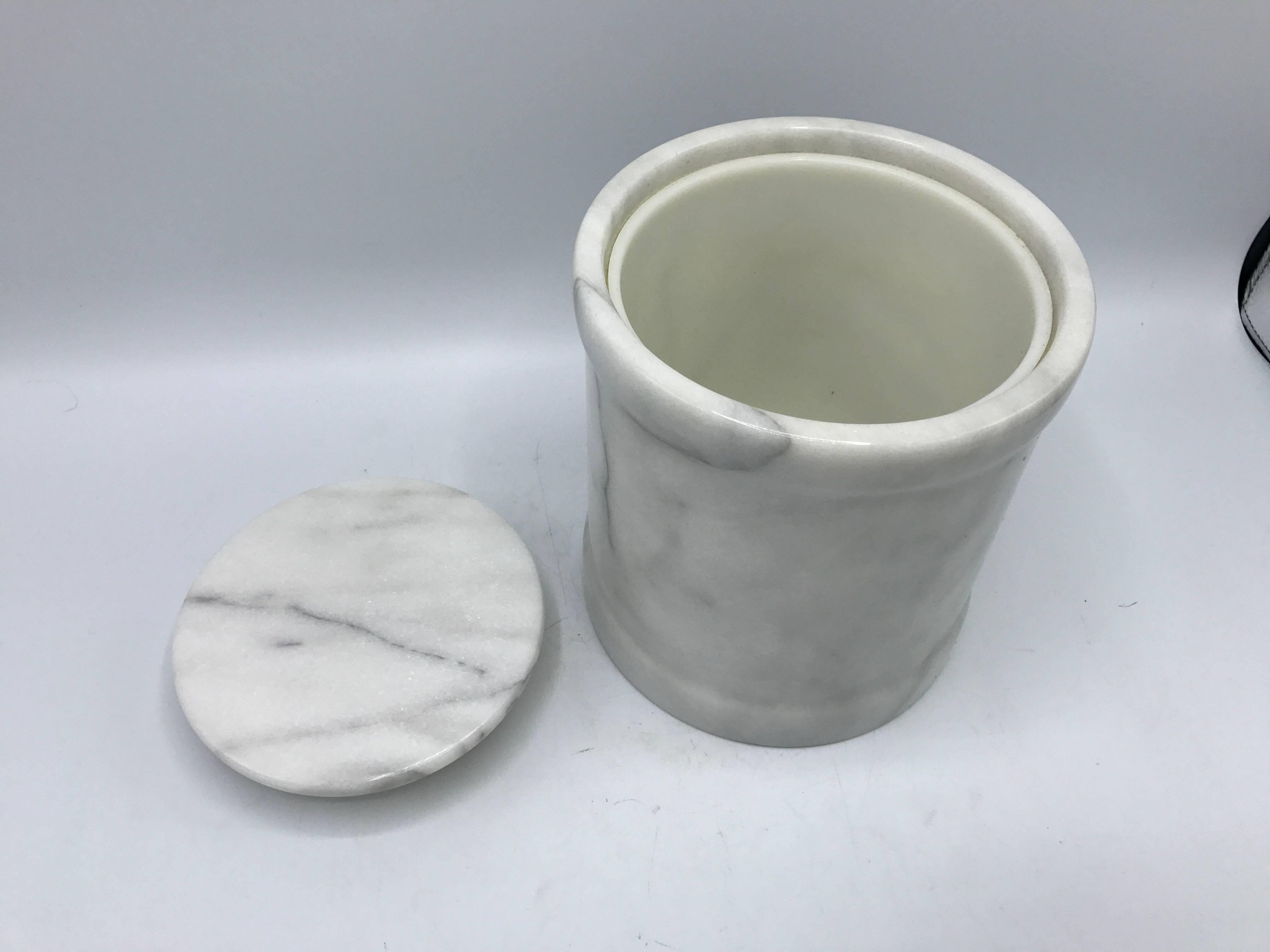 Polished 1960s Italian Marble Ice Bucket Wine Chiller