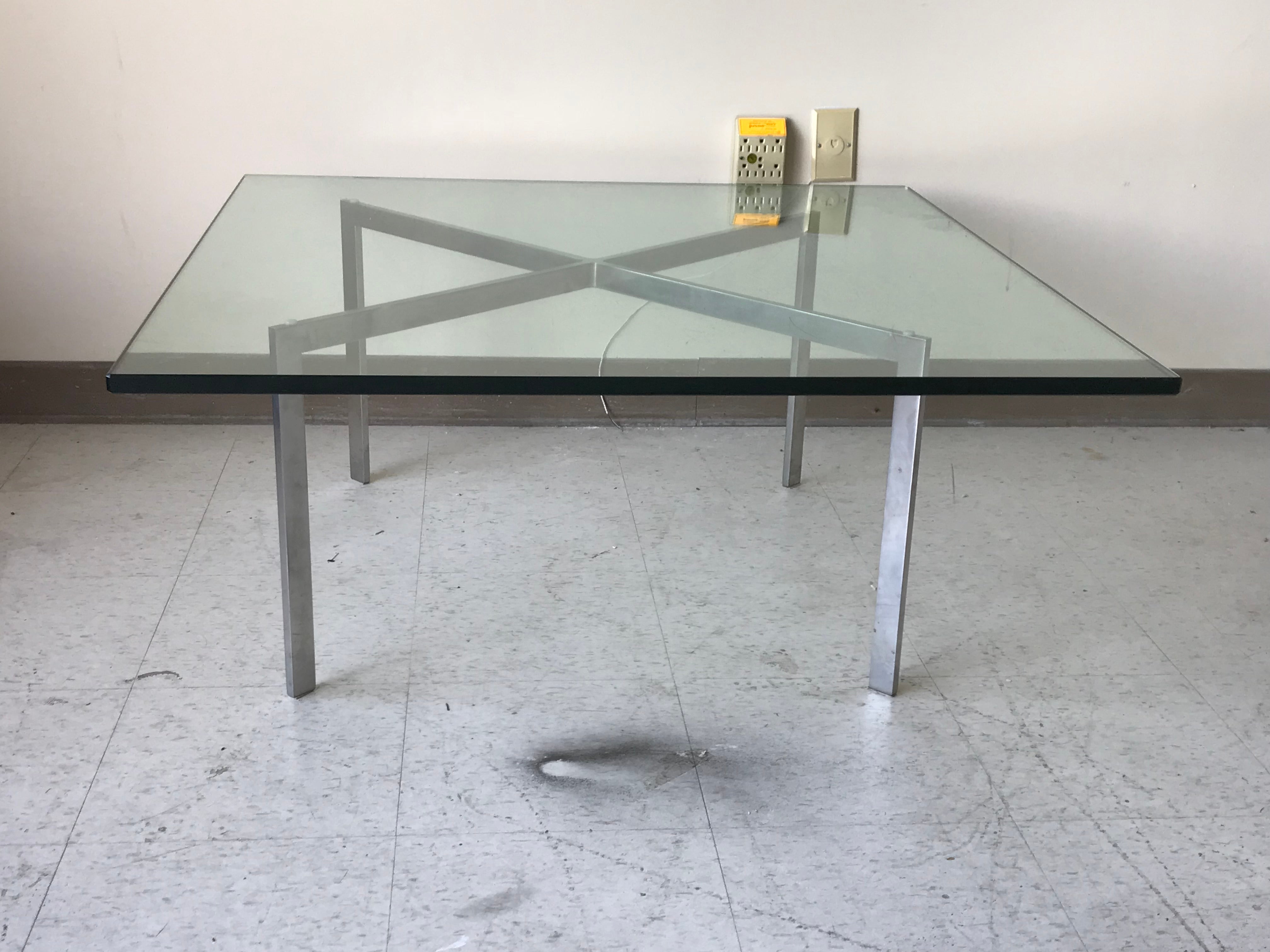 1970S Knoll Mies Van Der Rohe Barcelona Coffee Table With 1970S Knoll Mies Van Der Rohe Barcelona Coffee Table With