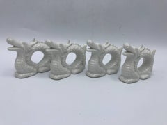 1960s Blanc de Chine Dragon Napkin Rings, Set of Four
