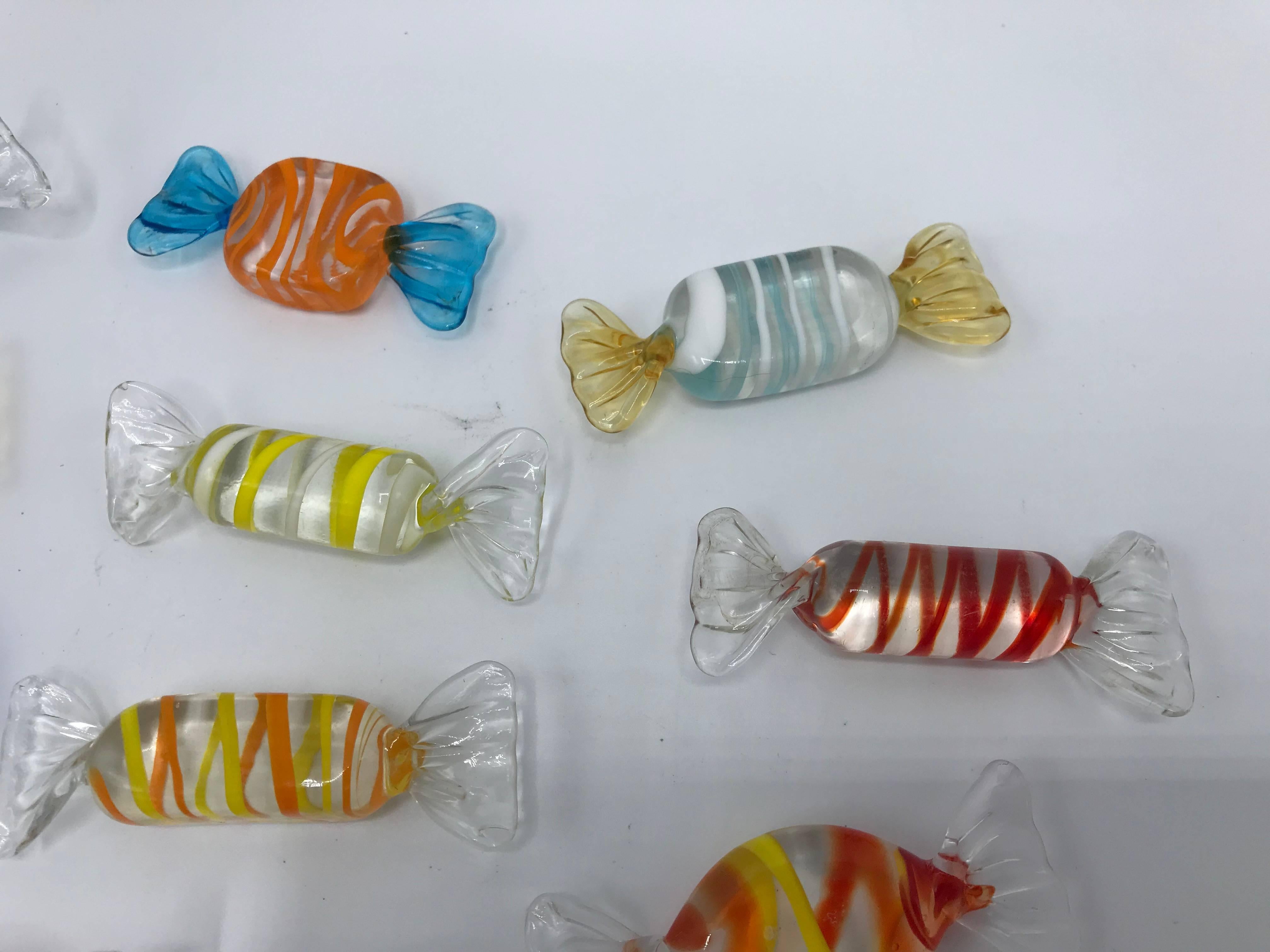 Modern 1970s Italian Murano Glass Candy Sculptures, Set of 11