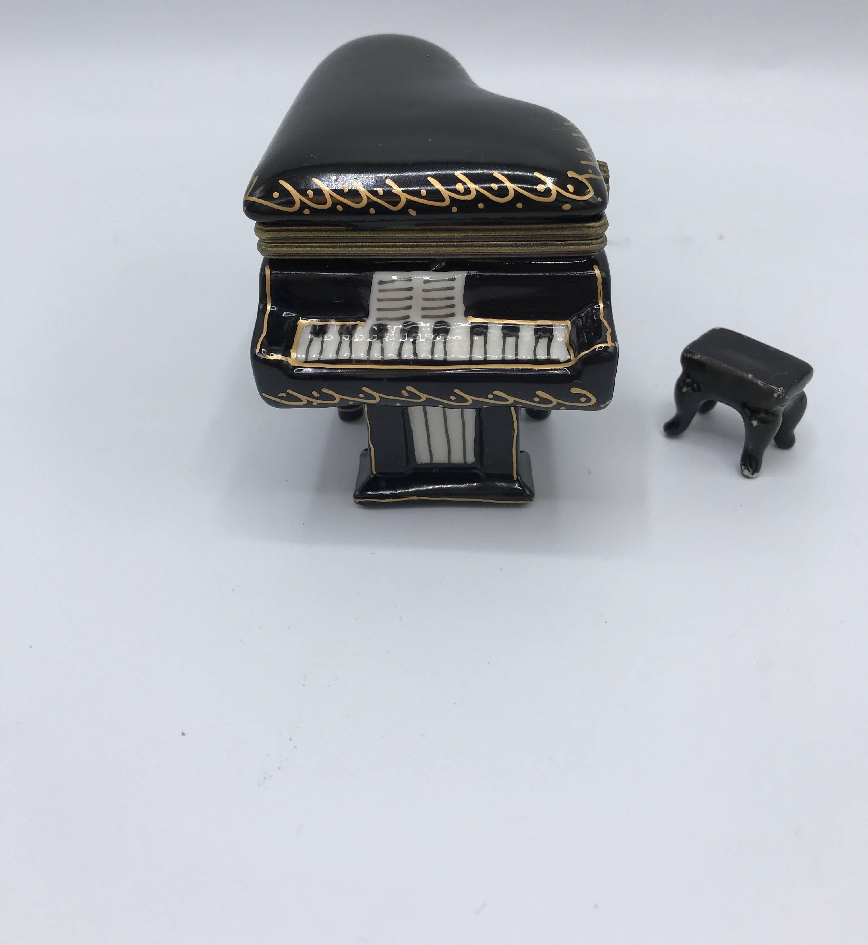 limoges piano trinket box