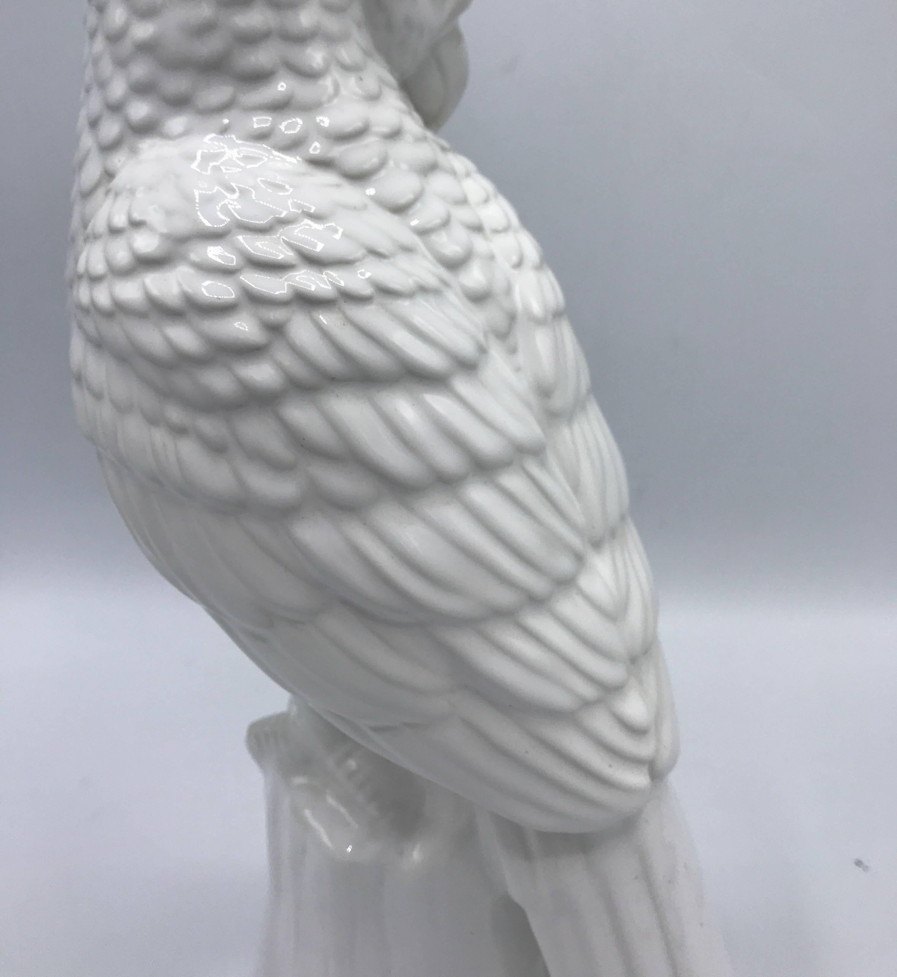 1960s Blanc de Chine Ceramic Bird Sculpture on Tree 1