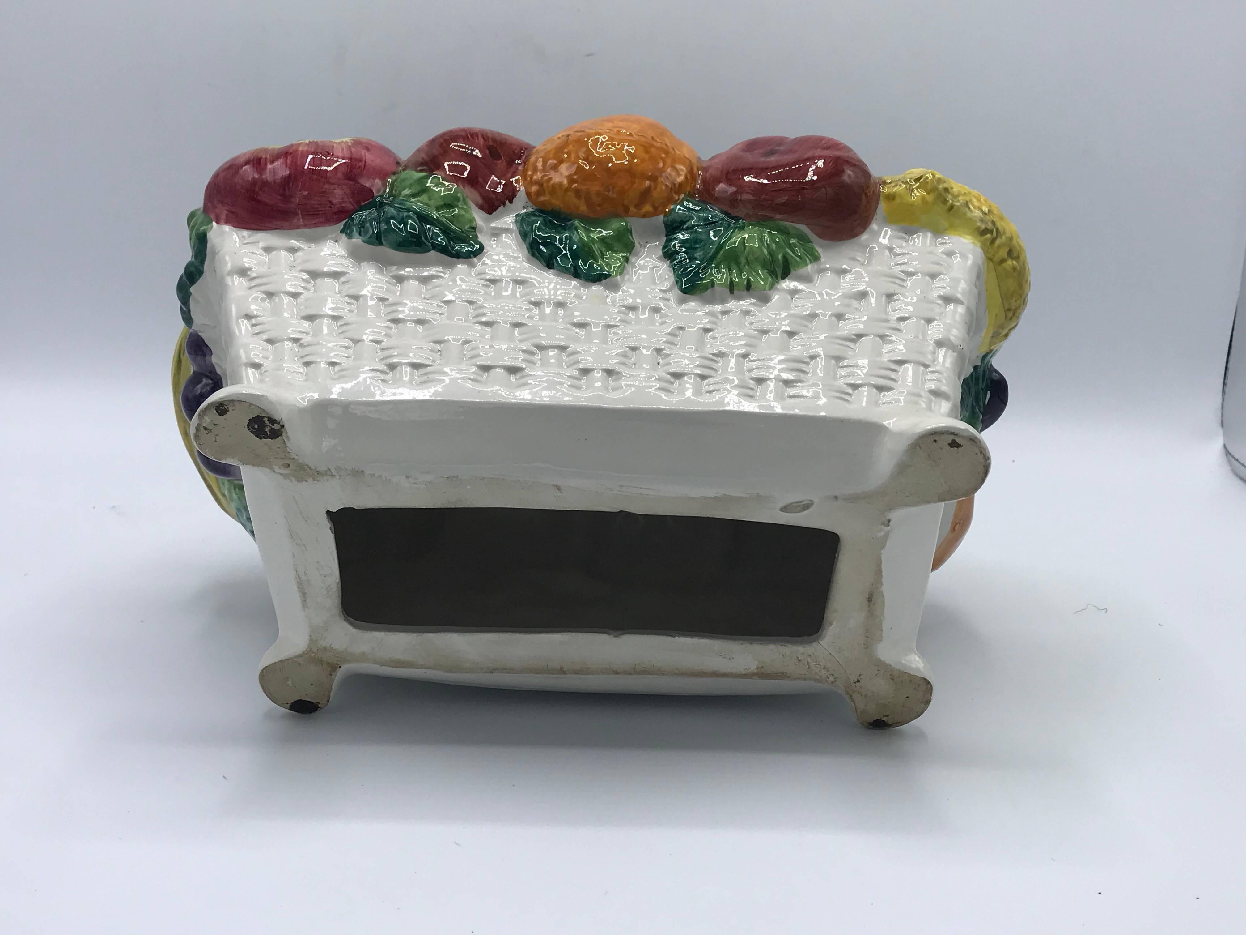 1960s Italian Ceramic Fruit Bowl Centerpiece Sculpture 1