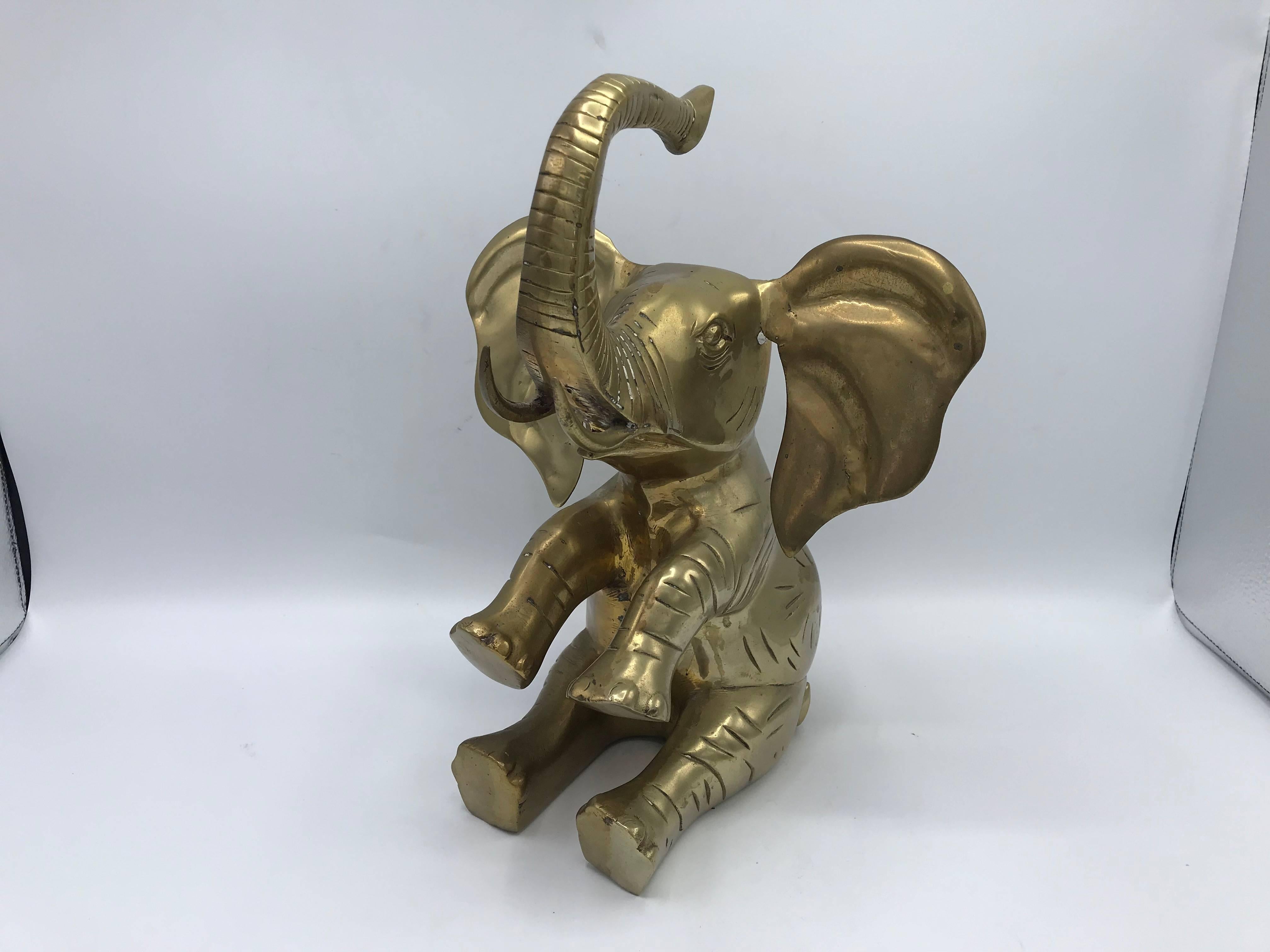 Offered is a modern, 1960s Italian brass elephant sculpture. Heavy, weighing 8.7lbs.