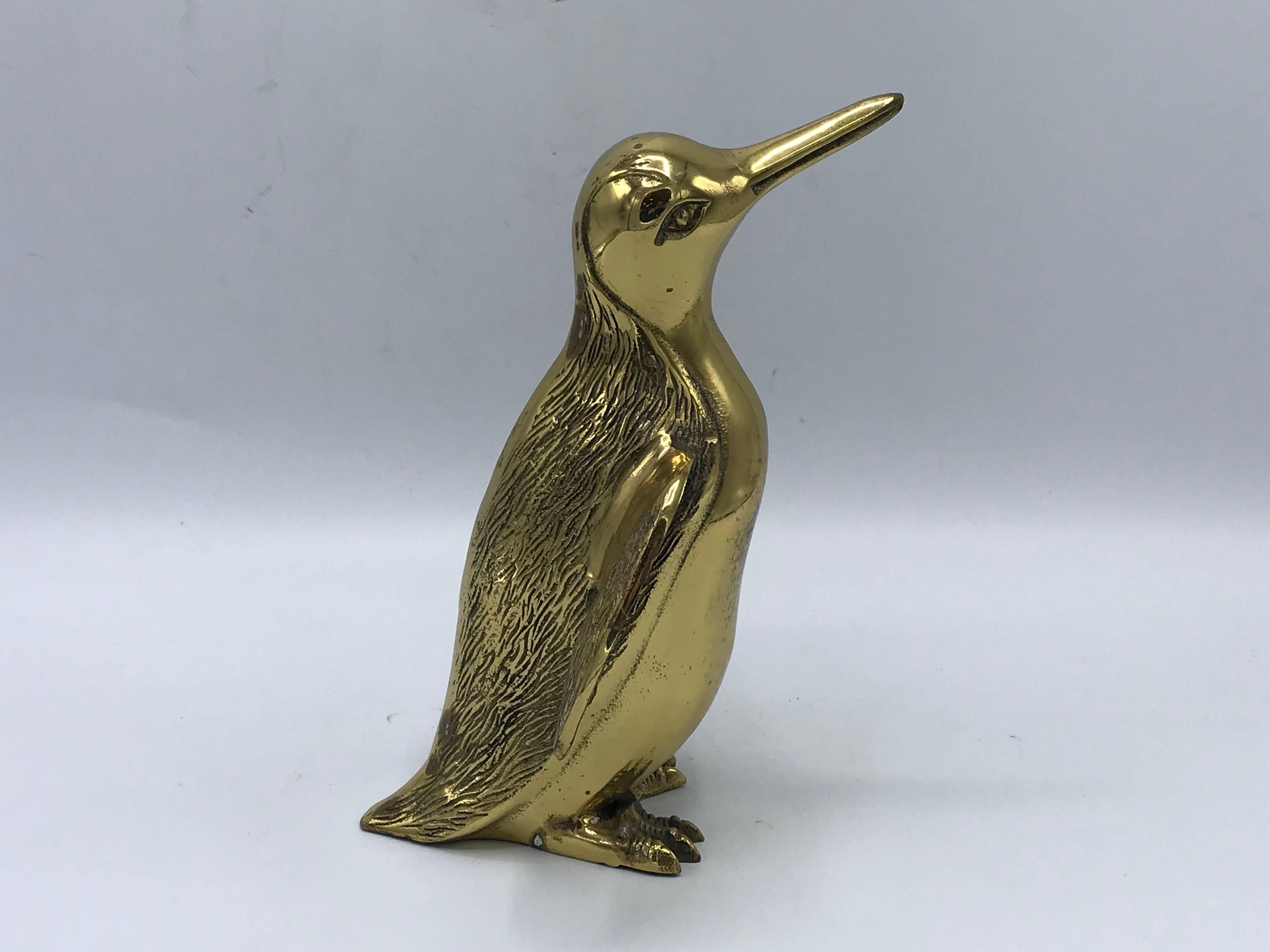 vintage brass penguin
