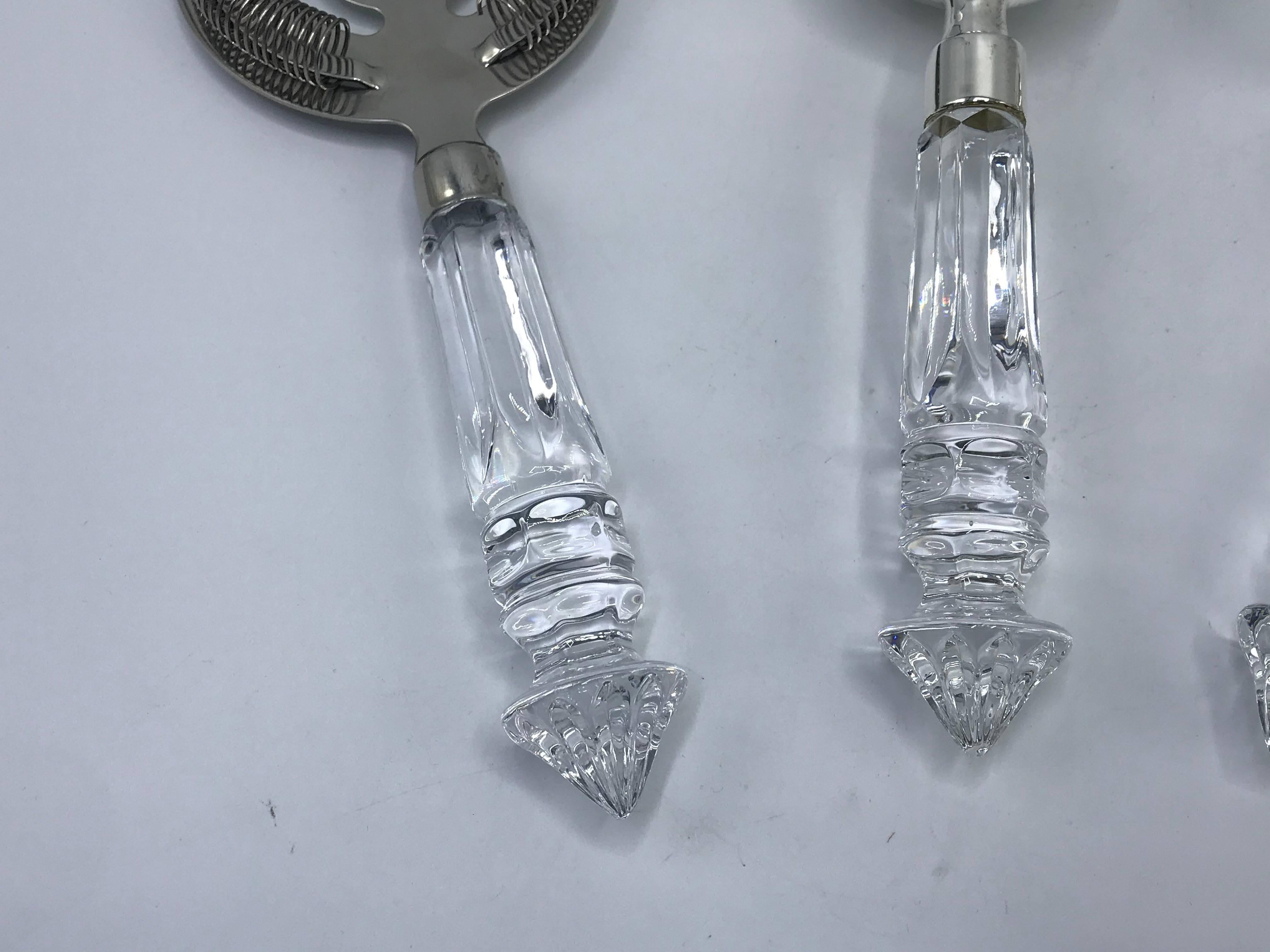 1970s Italian Crystal and Silver-Plate Cocktail Bar Set, Set of Four In Good Condition In Richmond, VA