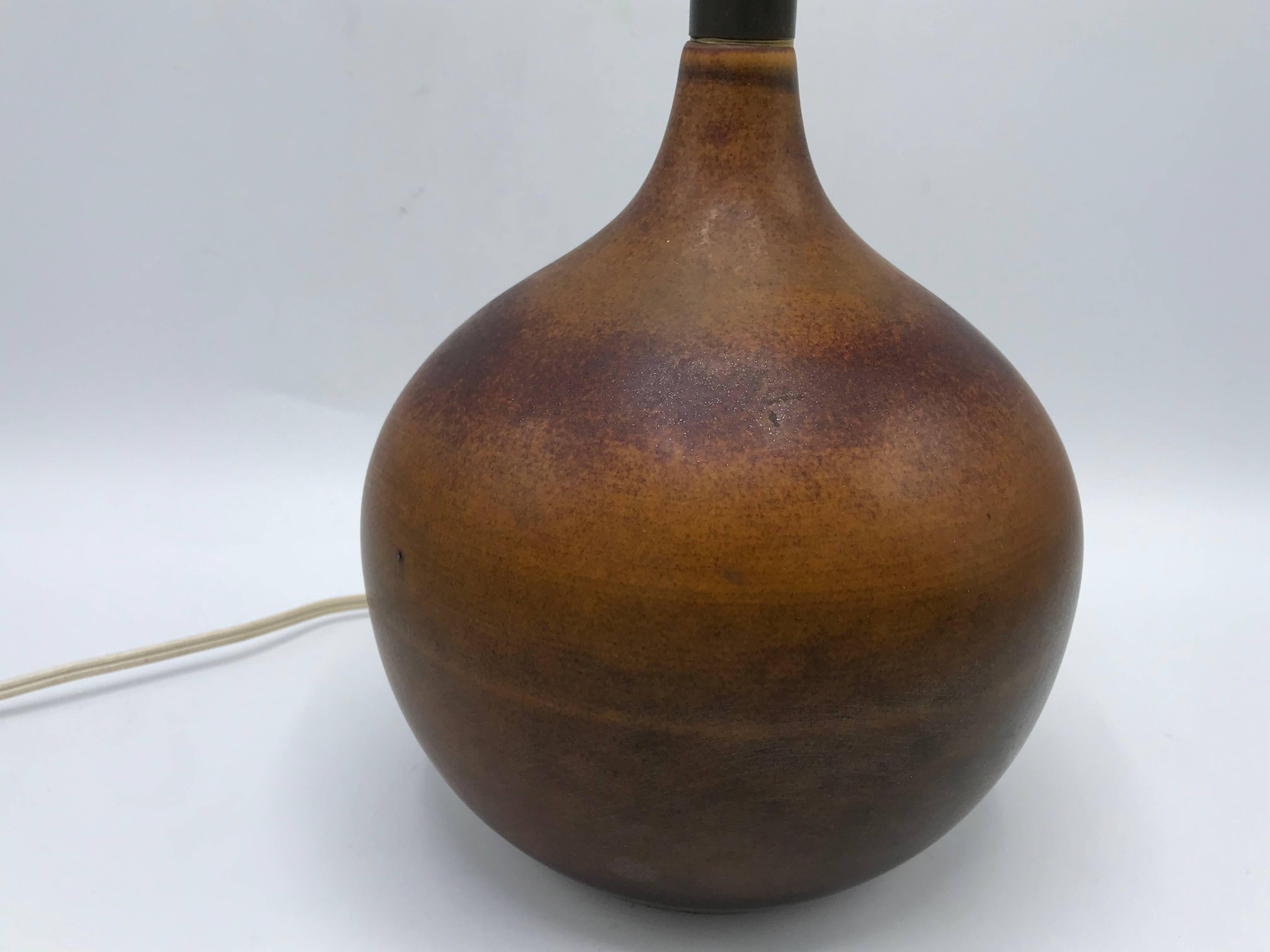 Mid-Century Modern 1960s Lotte and Gunnar Bostlund Ceramic Gourd Shaped Lamp