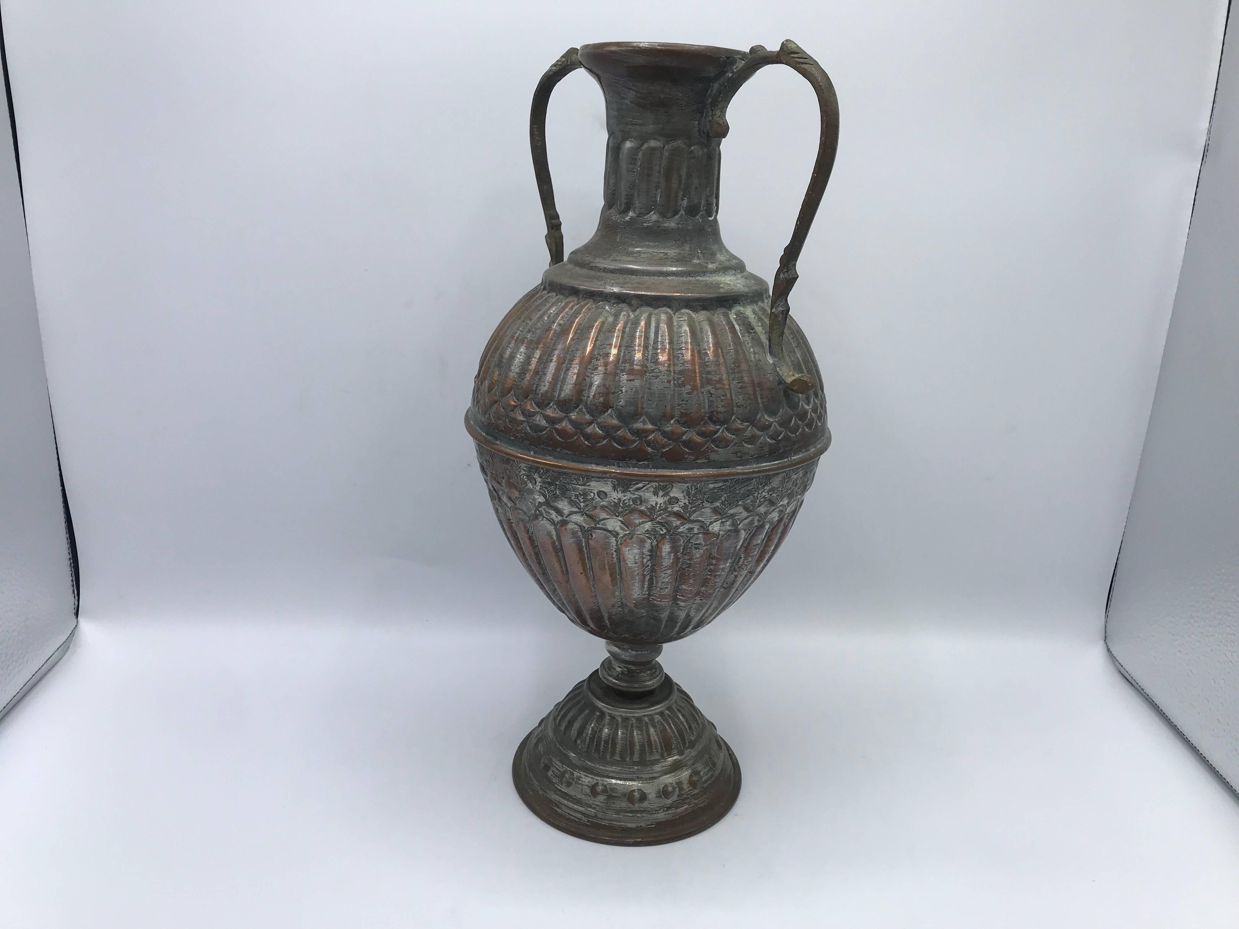 1950s Copper Urn with Pewter Wash Finish 2