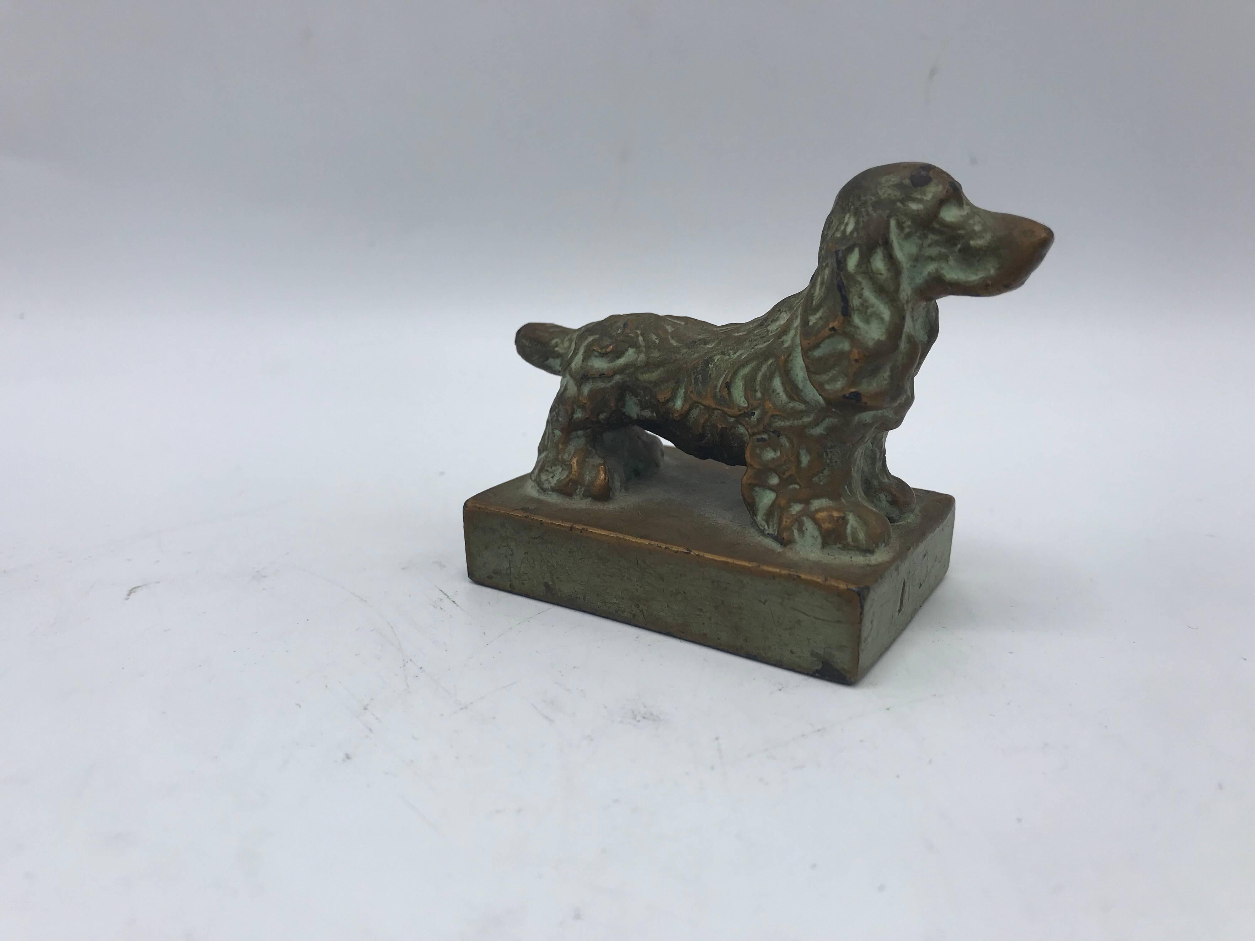 20th Century 1920s Bronze Spaniel Dog Sculpture Paperweight