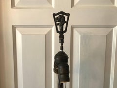 1920s Art Deco Green Jadeite and Bronze Floor Lamp