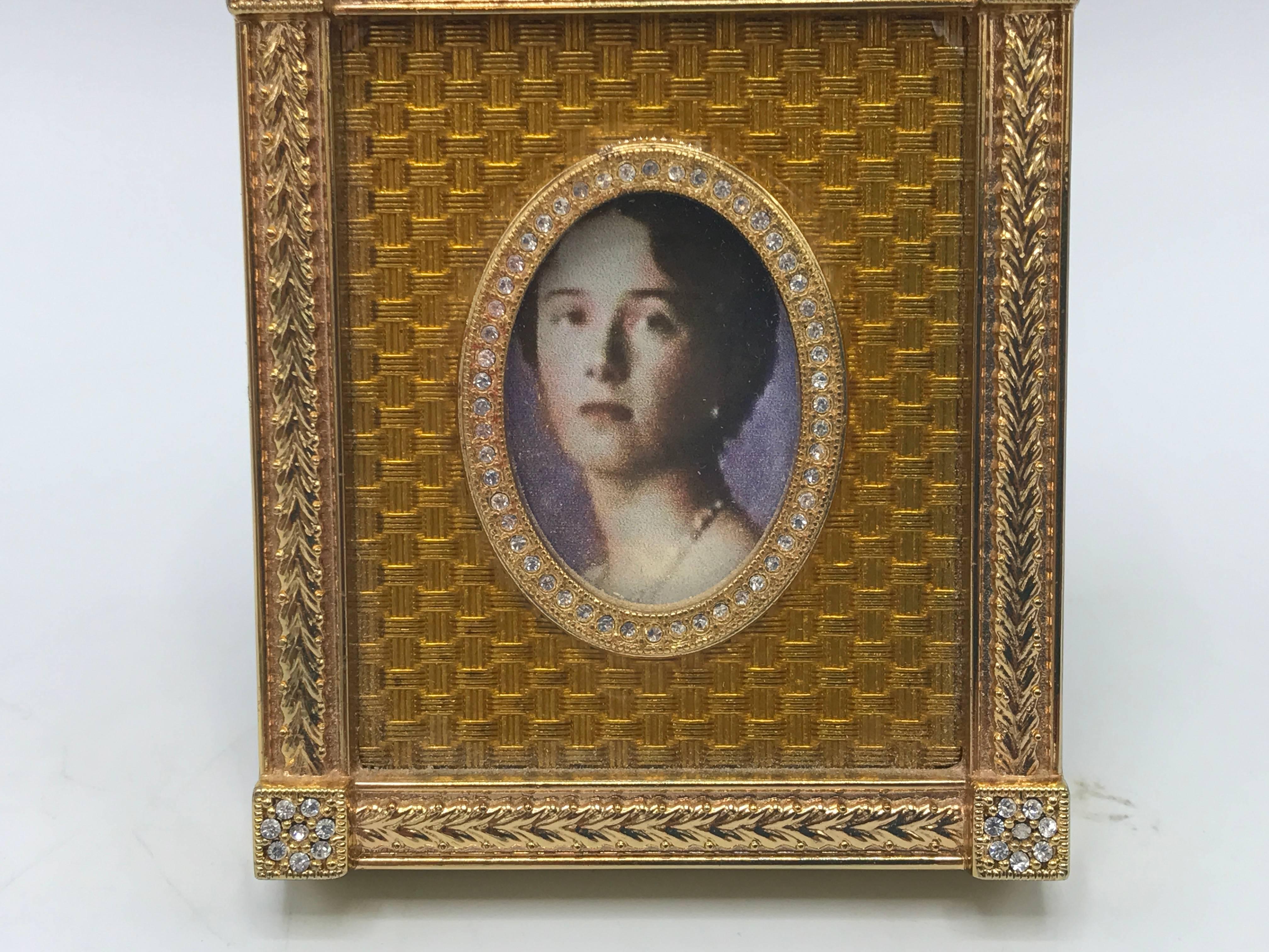 Russian Fabergé Yellow Enamel Catherine Palace Picture Frame For Sale
