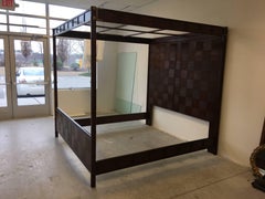 1970s Henredon Faux Bamboo Campaign Style Canopy Bed for King-Size