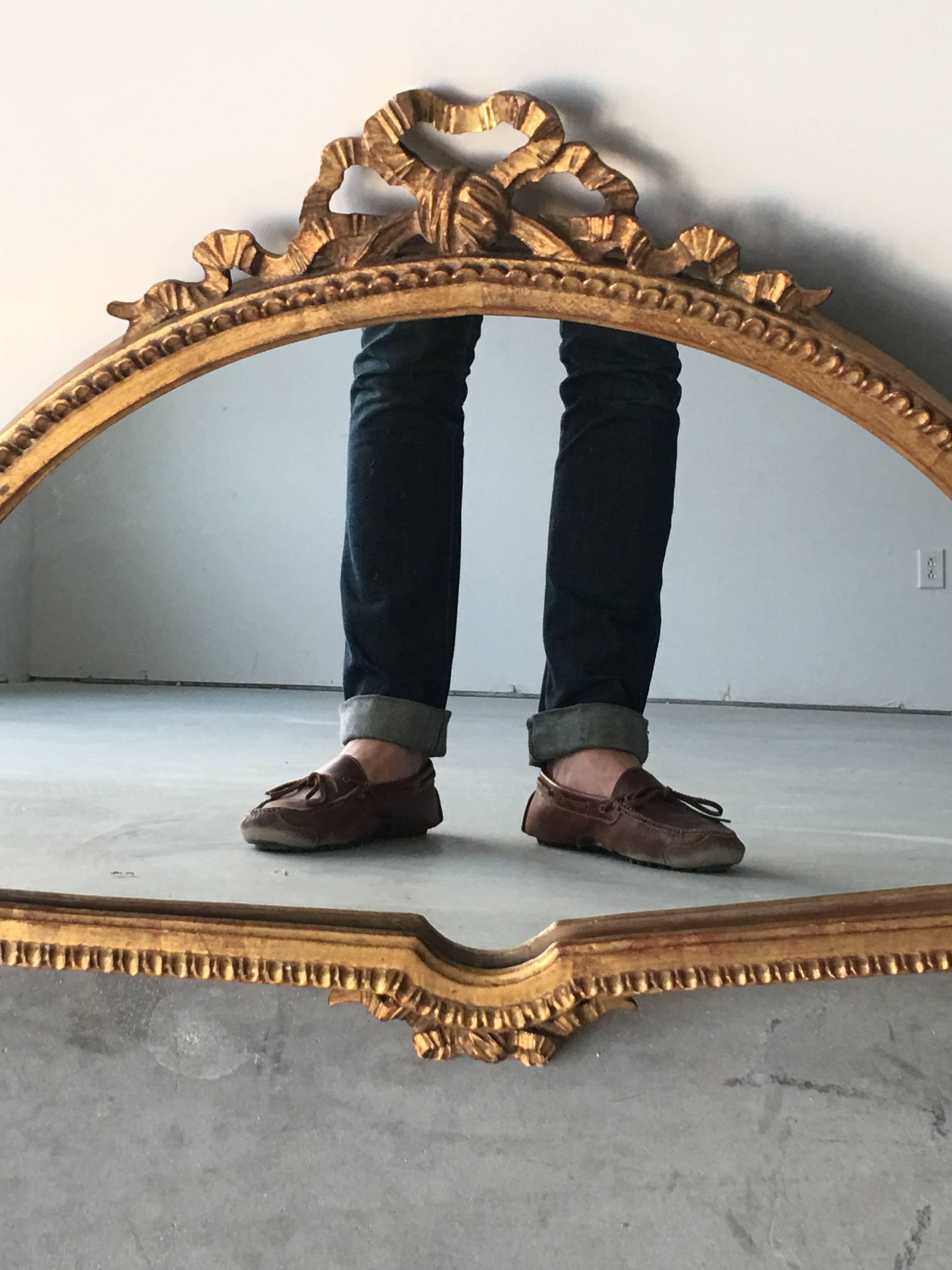 19th Century Italian Gilt Fan Shaped Mirror In Excellent Condition In Richmond, VA